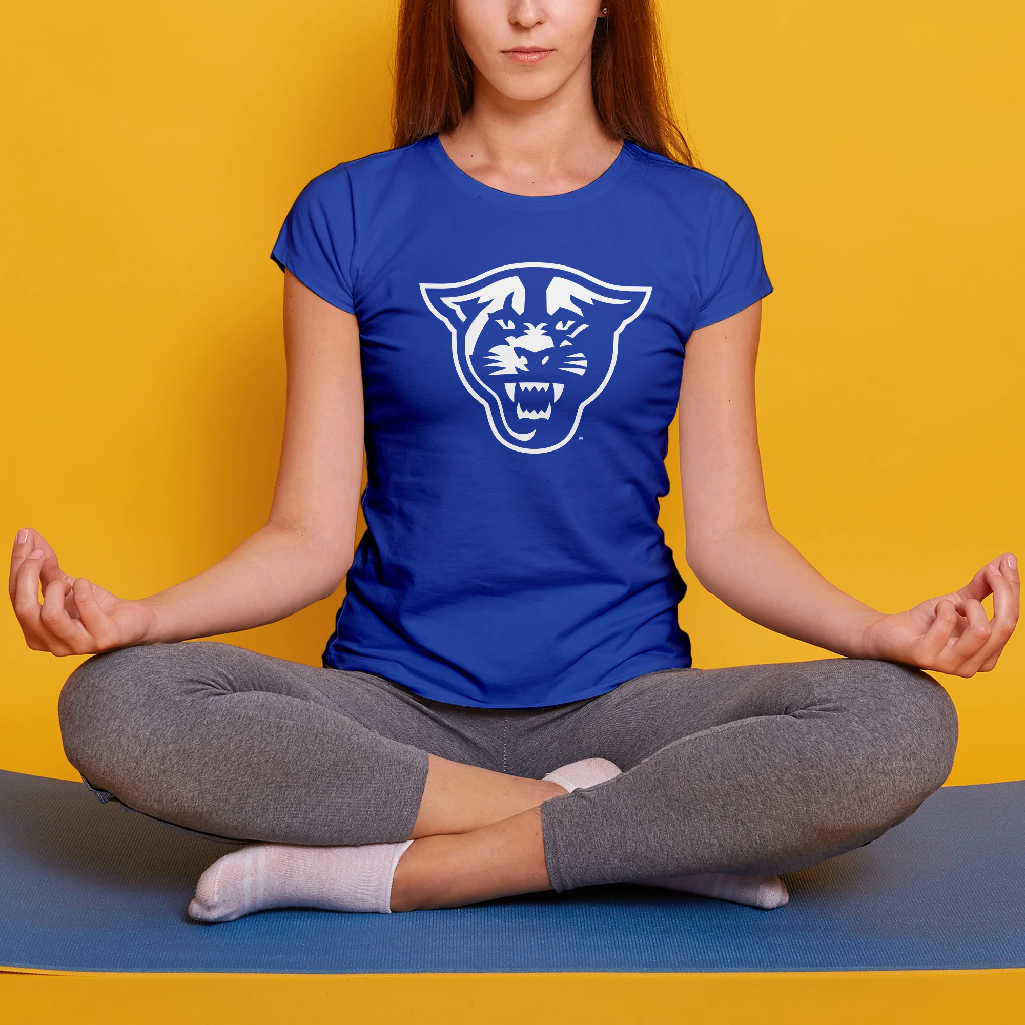 Georgia State University Panthers Primary Logo Women's Short Sleeve T Shirt - Royal - Image 4