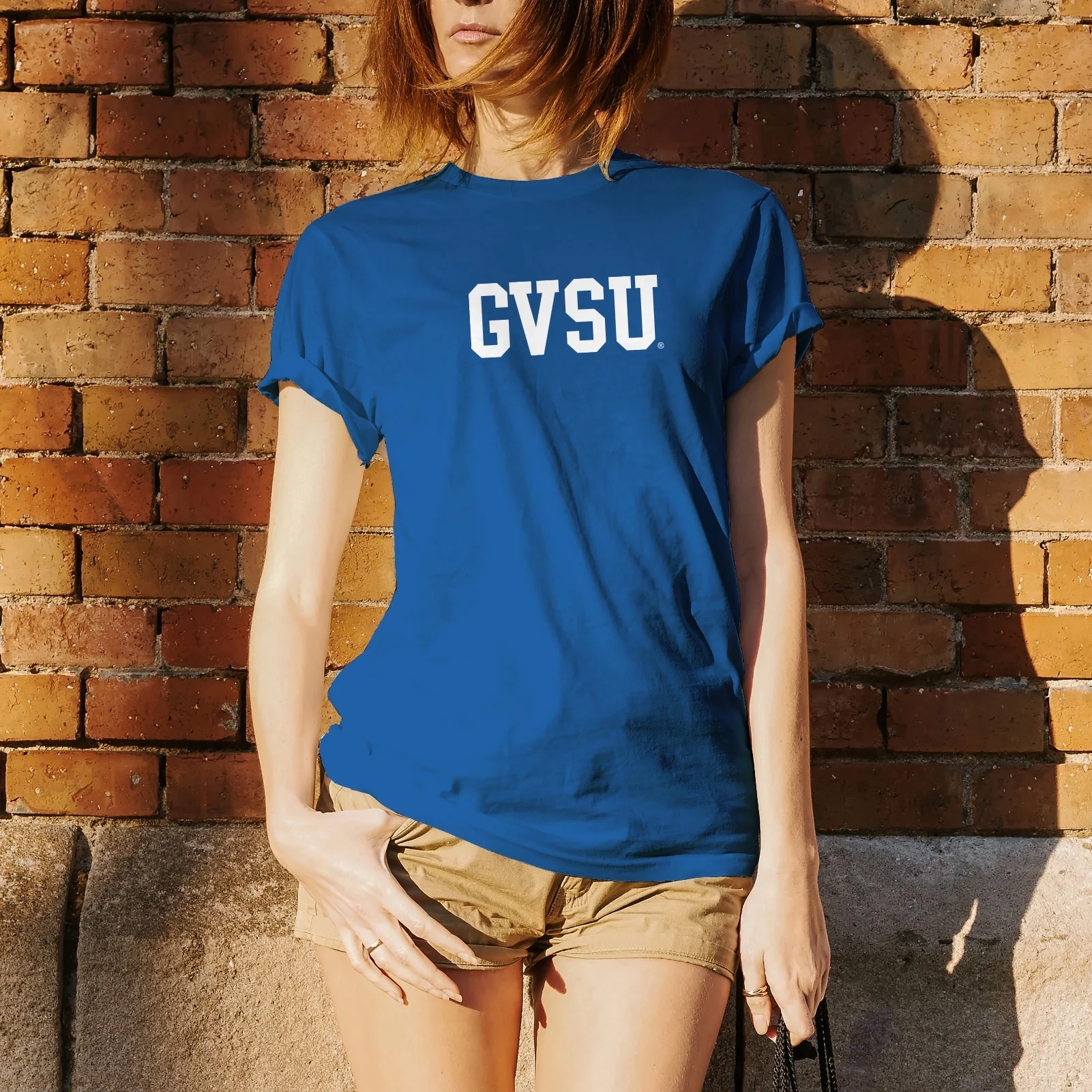 Grand Valley State University Lakers Basic Block Short Sleeve T Shirt - Royal - Image 4