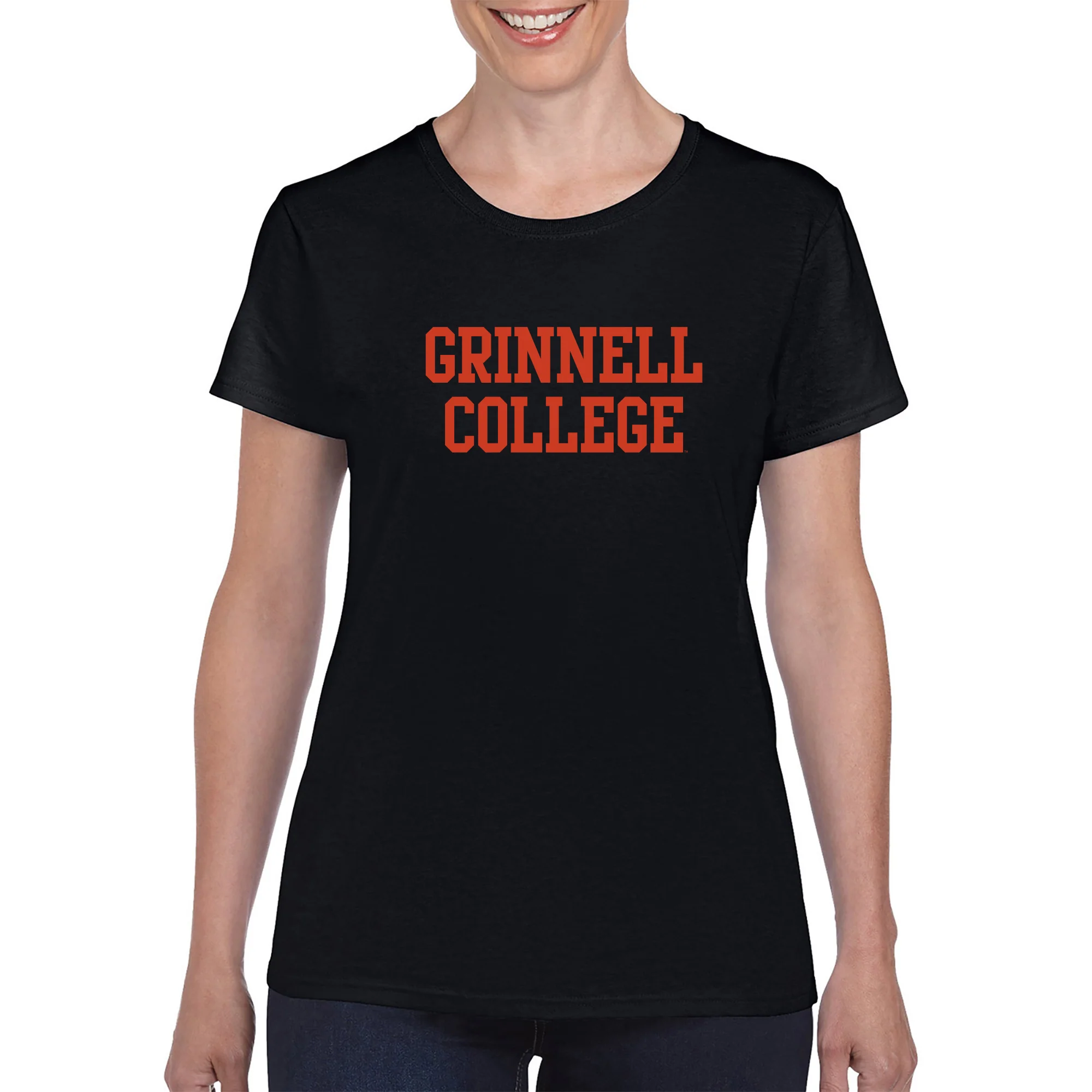 Grinnell College Basic Block Womens T-Shirt - Image 4