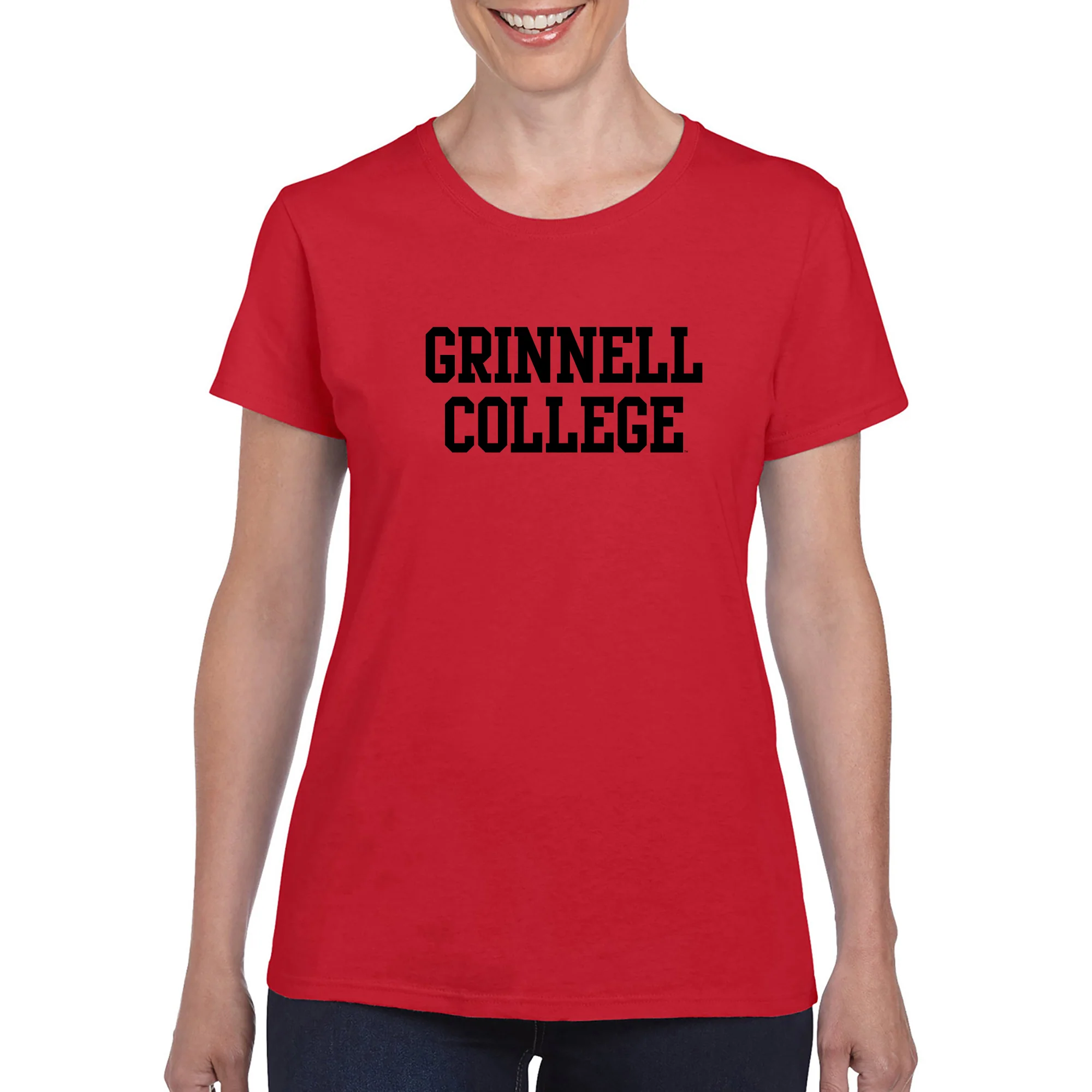 Grinnell College Basic Block Womens T-Shirt - Image 7