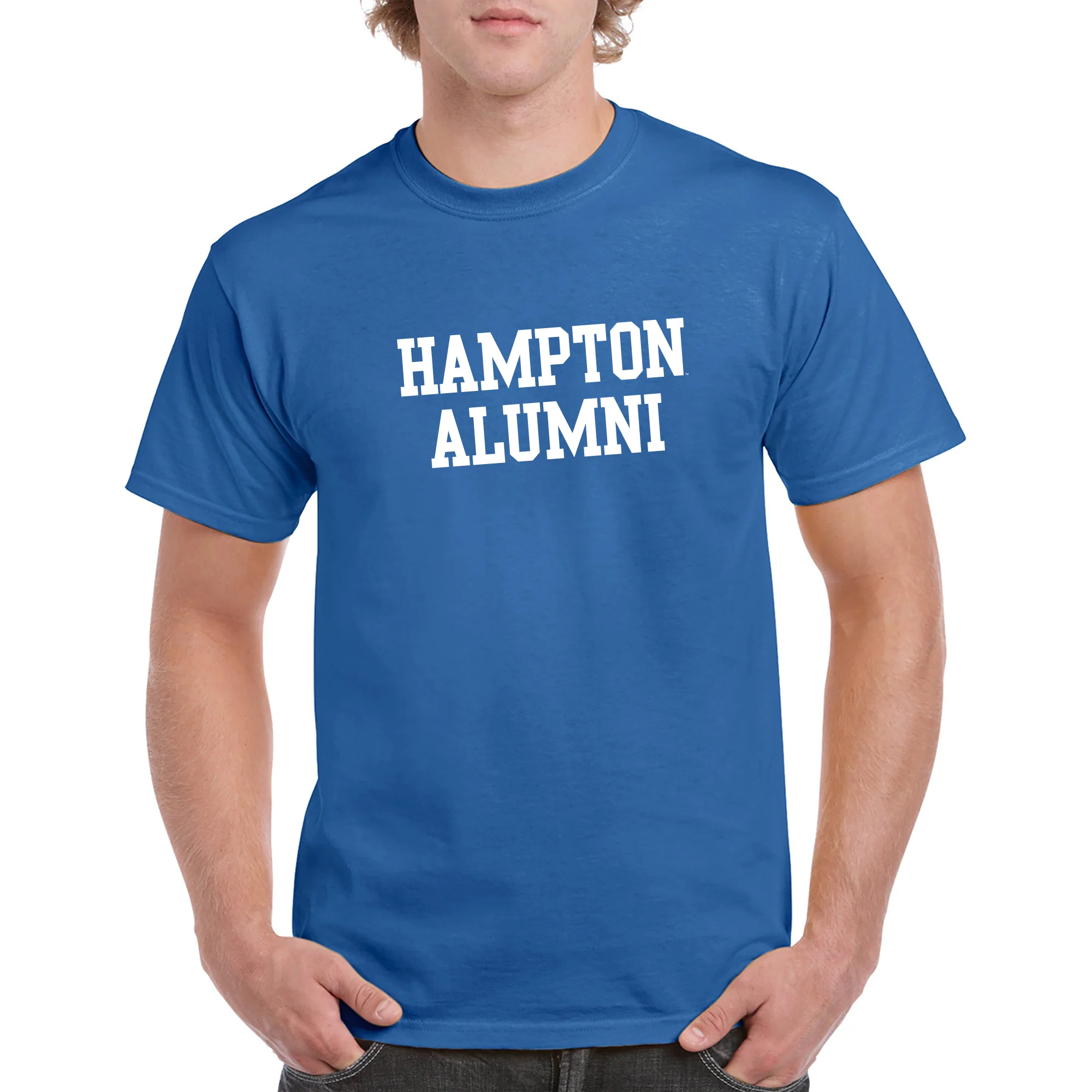 Hampton University Pirates Alumni Block Short Sleeve T Shirt - Royal - Image 3