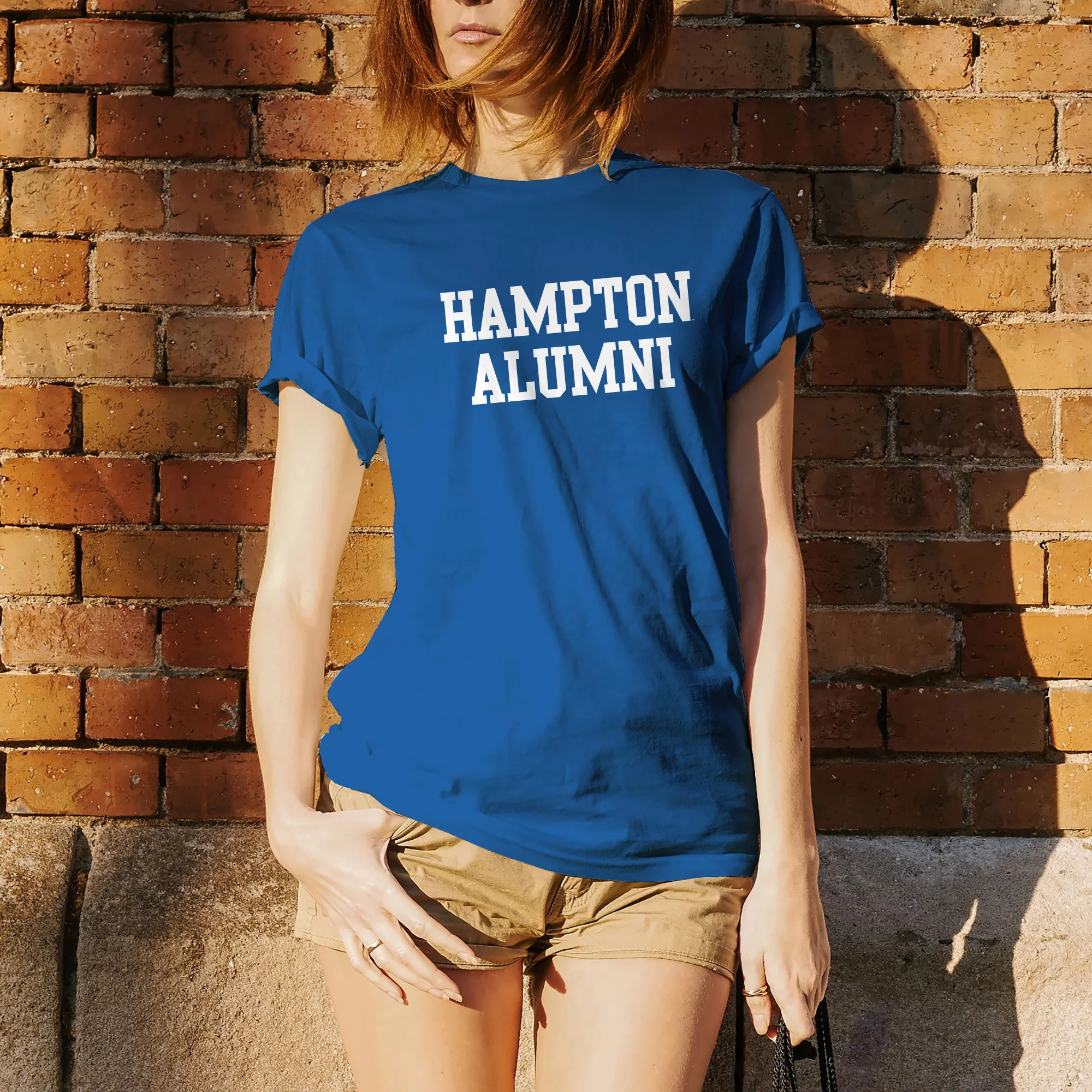Hampton University Pirates Alumni Block Short Sleeve T Shirt - Royal - Image 4