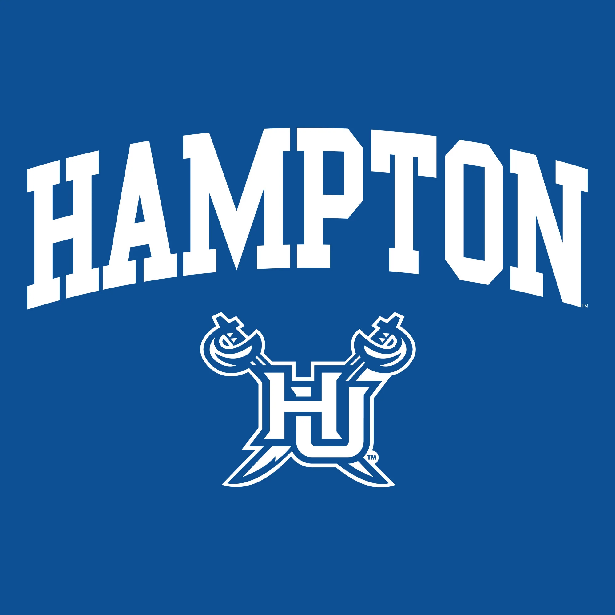 Hampton University Pirates Arch Logo Long Sleeve T-Shirt - Royal - Image 2