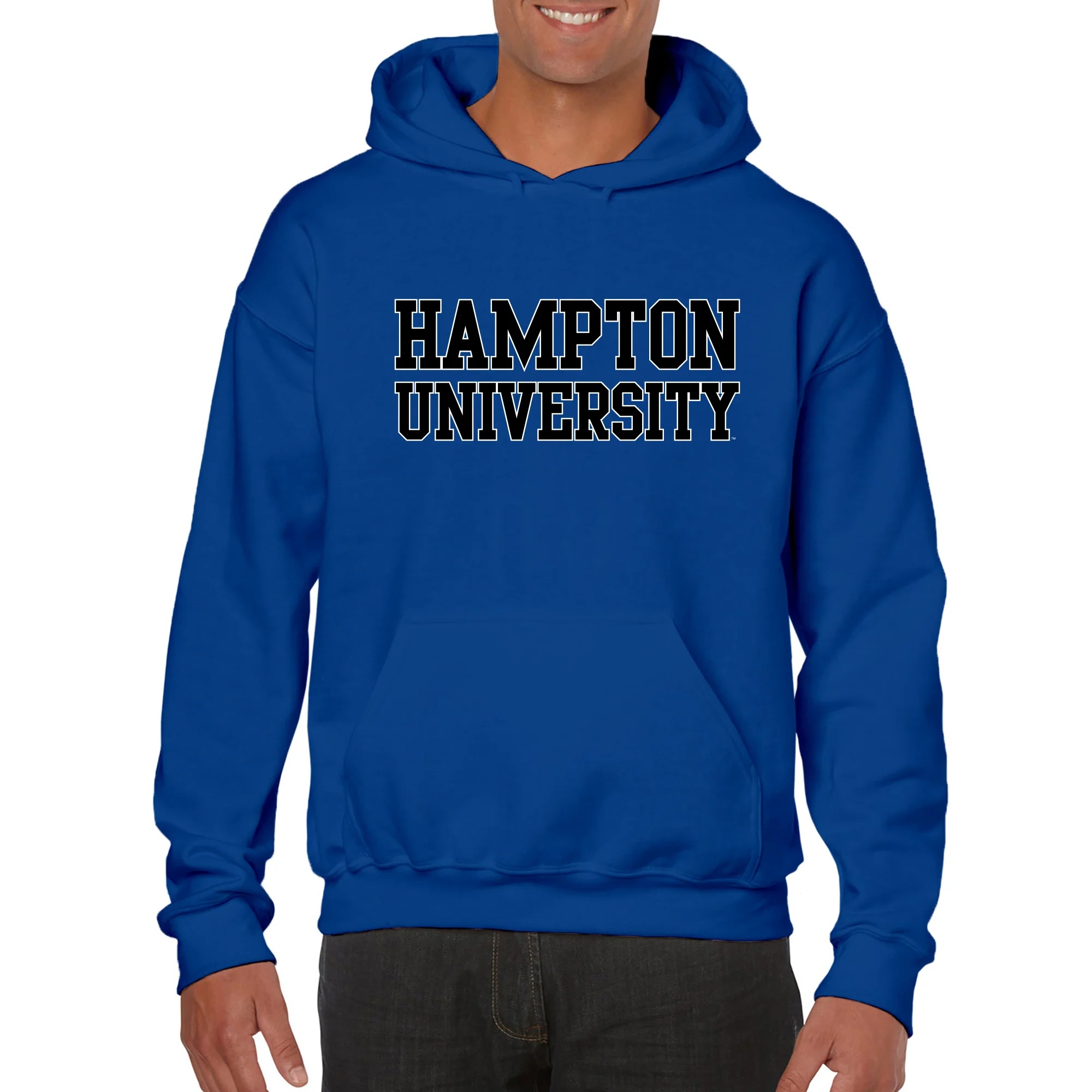 Hampton University Pirates Basic Block Heavy Blend Hoodie - Royal - Image 3