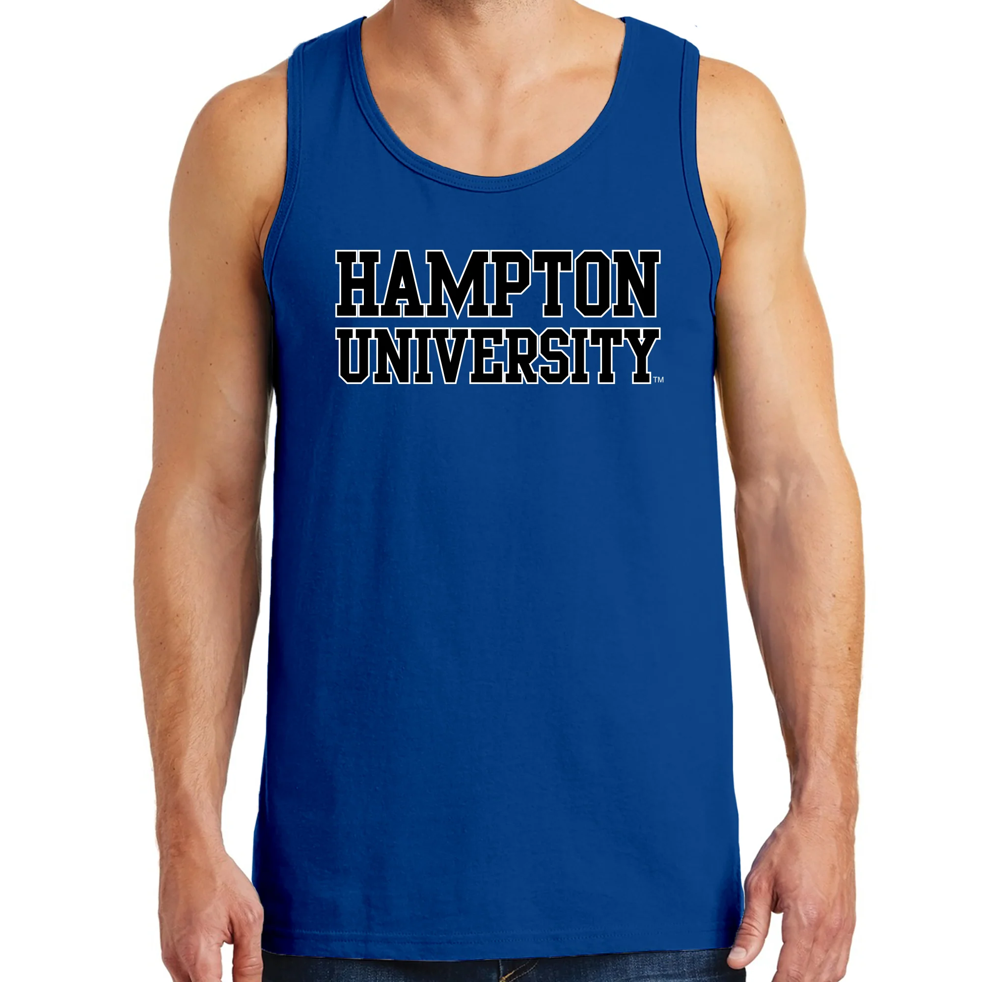 Hampton University Pirates Basic Block Tank Top - Royal - Image 3