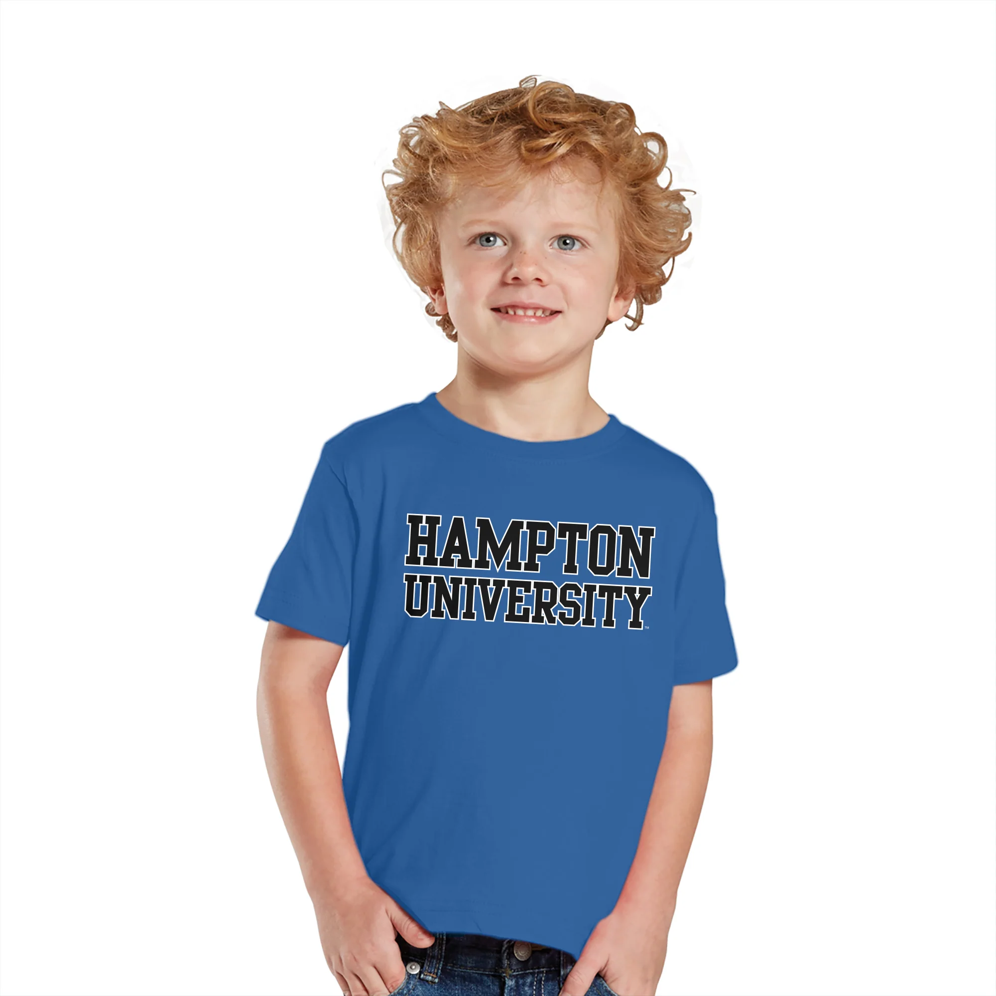 Hampton University Pirates Basic Block Toddler Short Sleeve T Shirt - Royal - Image 3