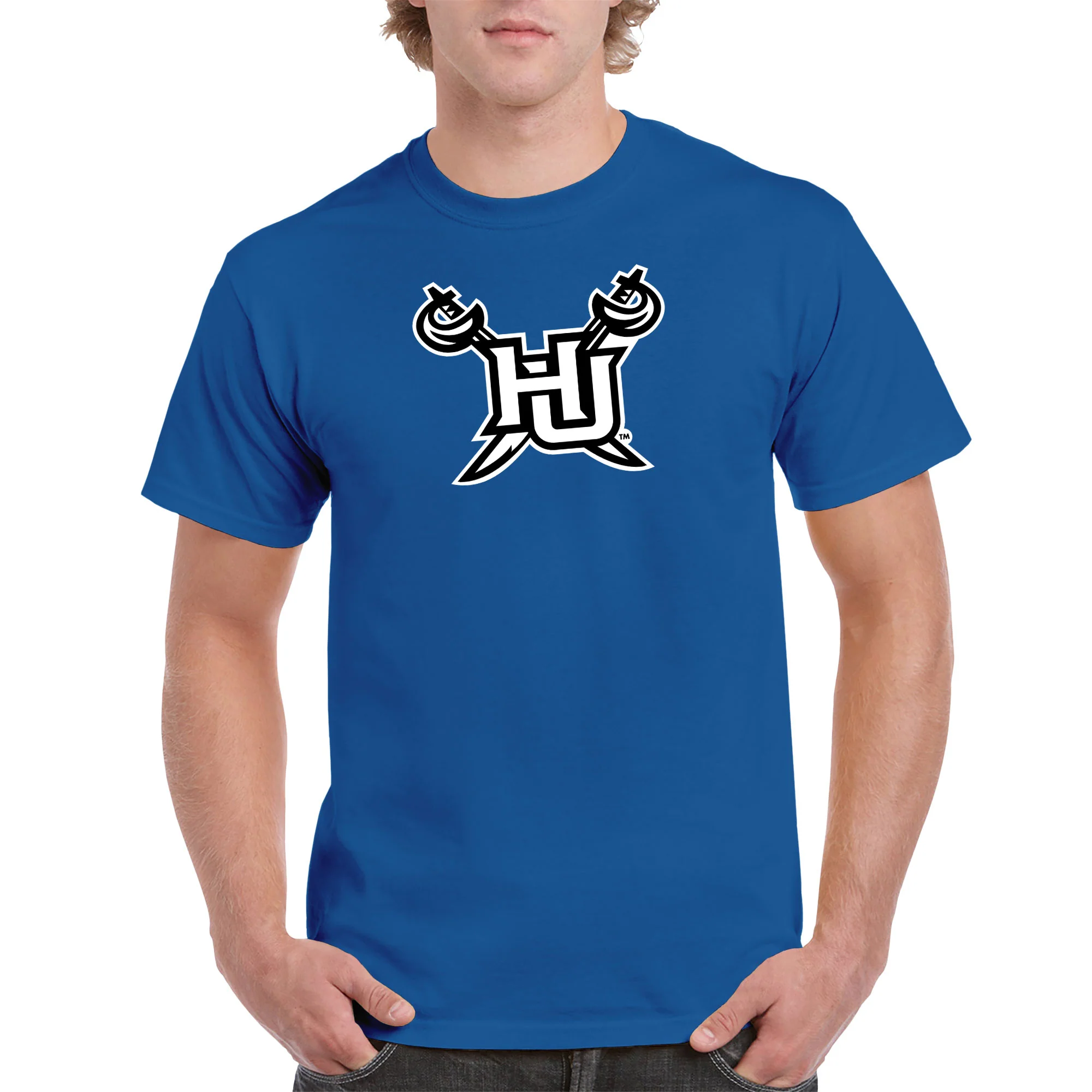 Hampton University Pirates Primary Logo Short Sleeve T-Shirt - Royal - Image 3