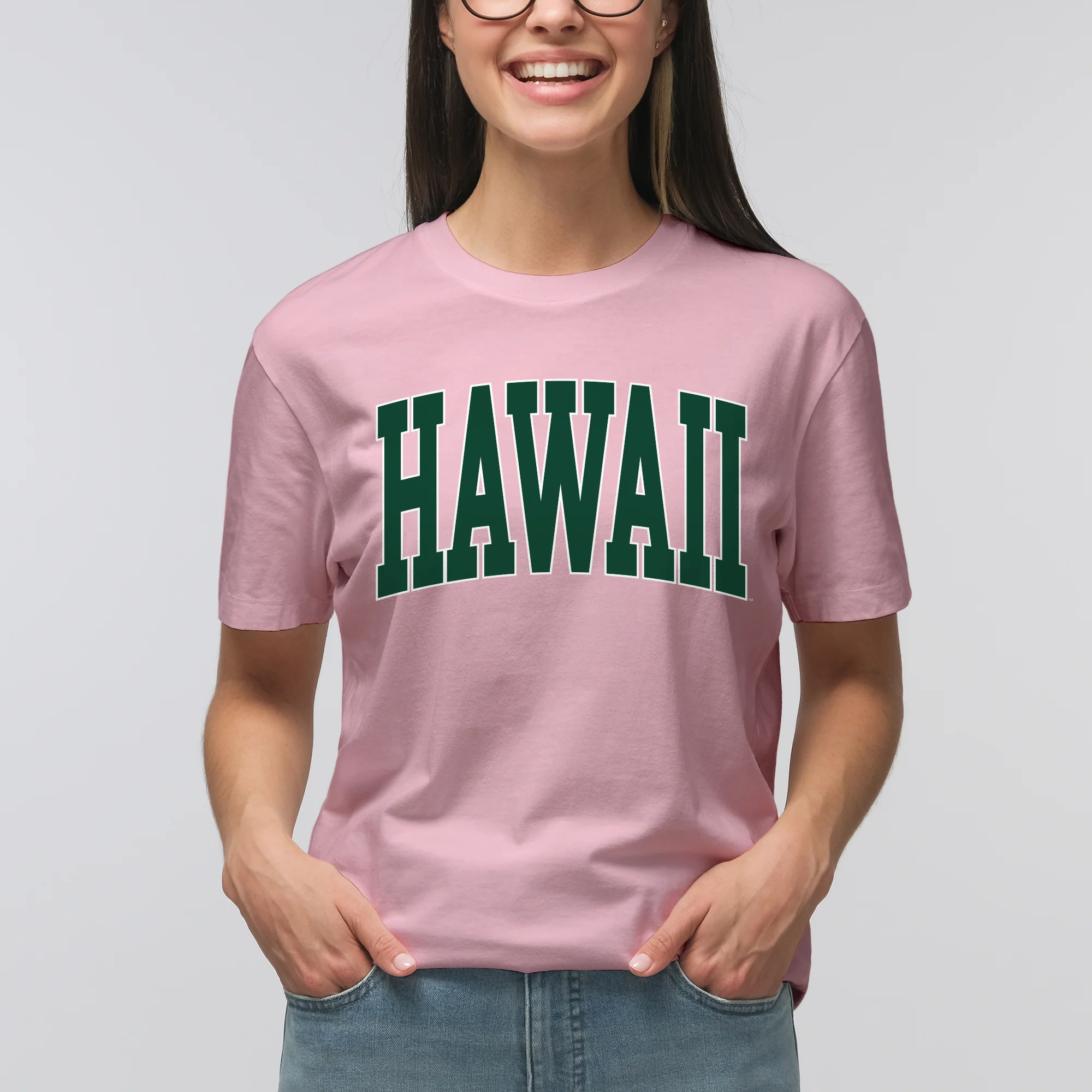 Hawaii Rainbow Warriors Mega Arch T-Shirt - Light Pink - Image 4