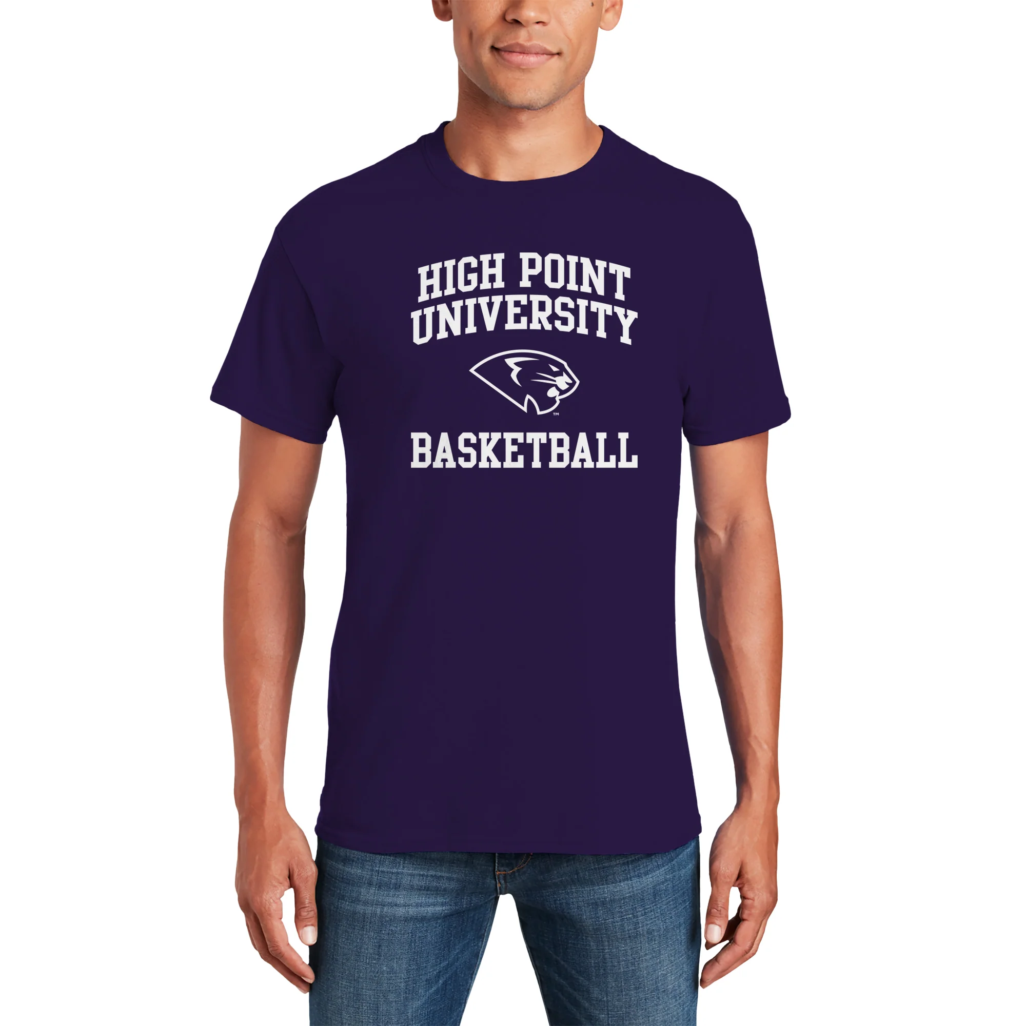 High Point University Arch Logo Basketball T-Shirt - Purple - Image 3