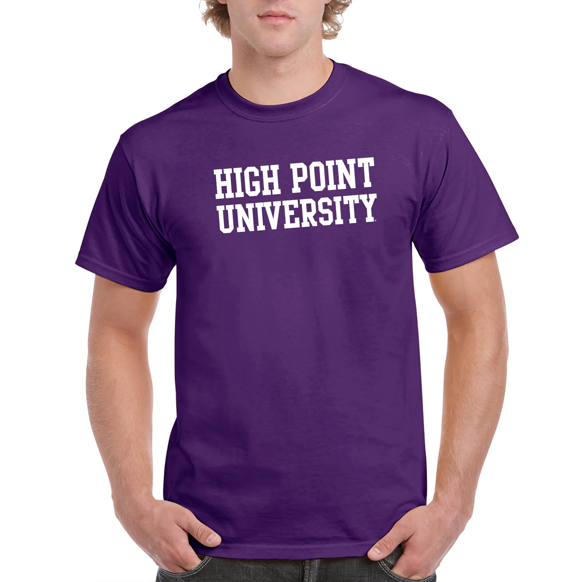 High Point University Panthers Basic Block Short Sleeve T Shirt - Purple - Image 3