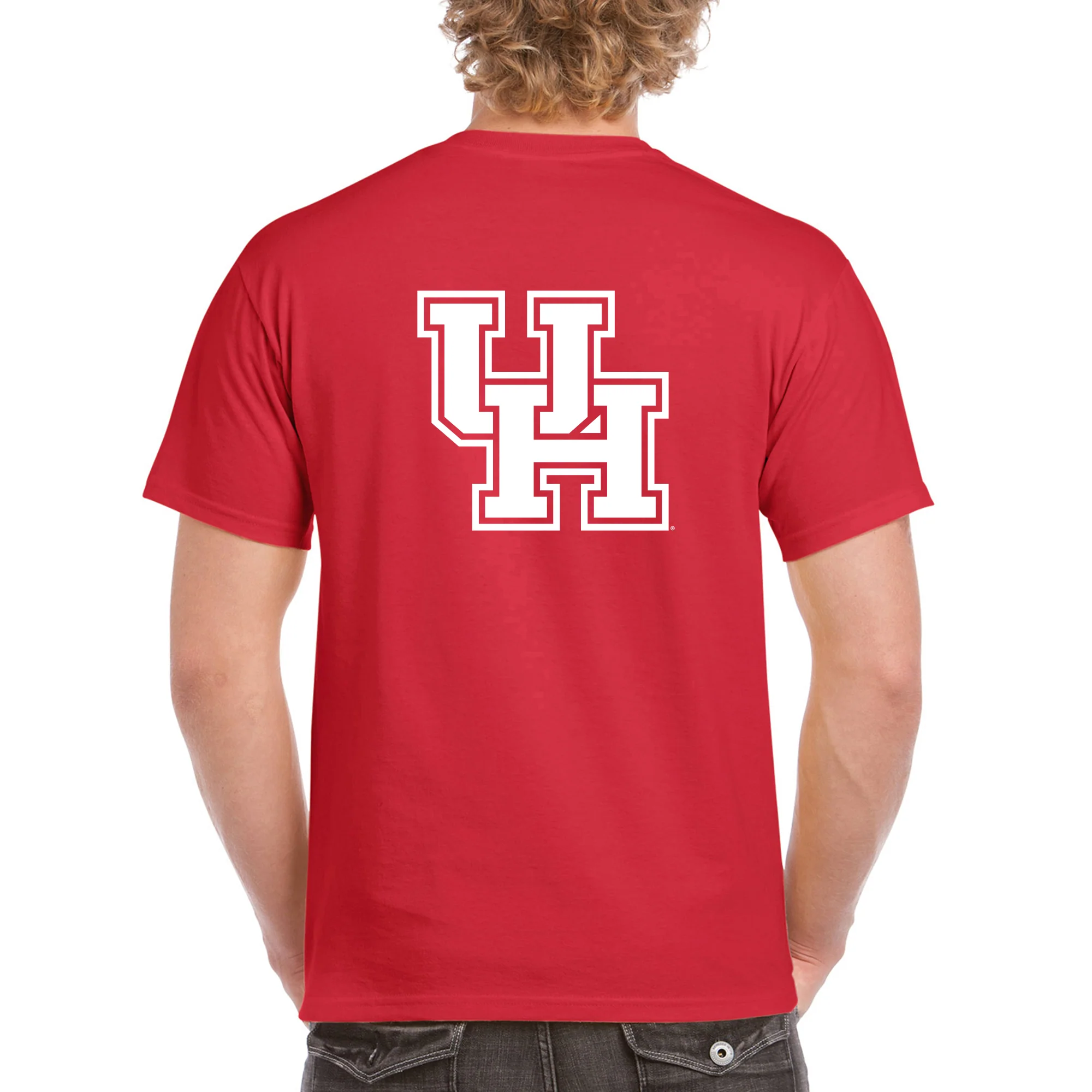 University of Houston Cougars Front Back Print Short Sleeve T Shirt - Red - Image 5