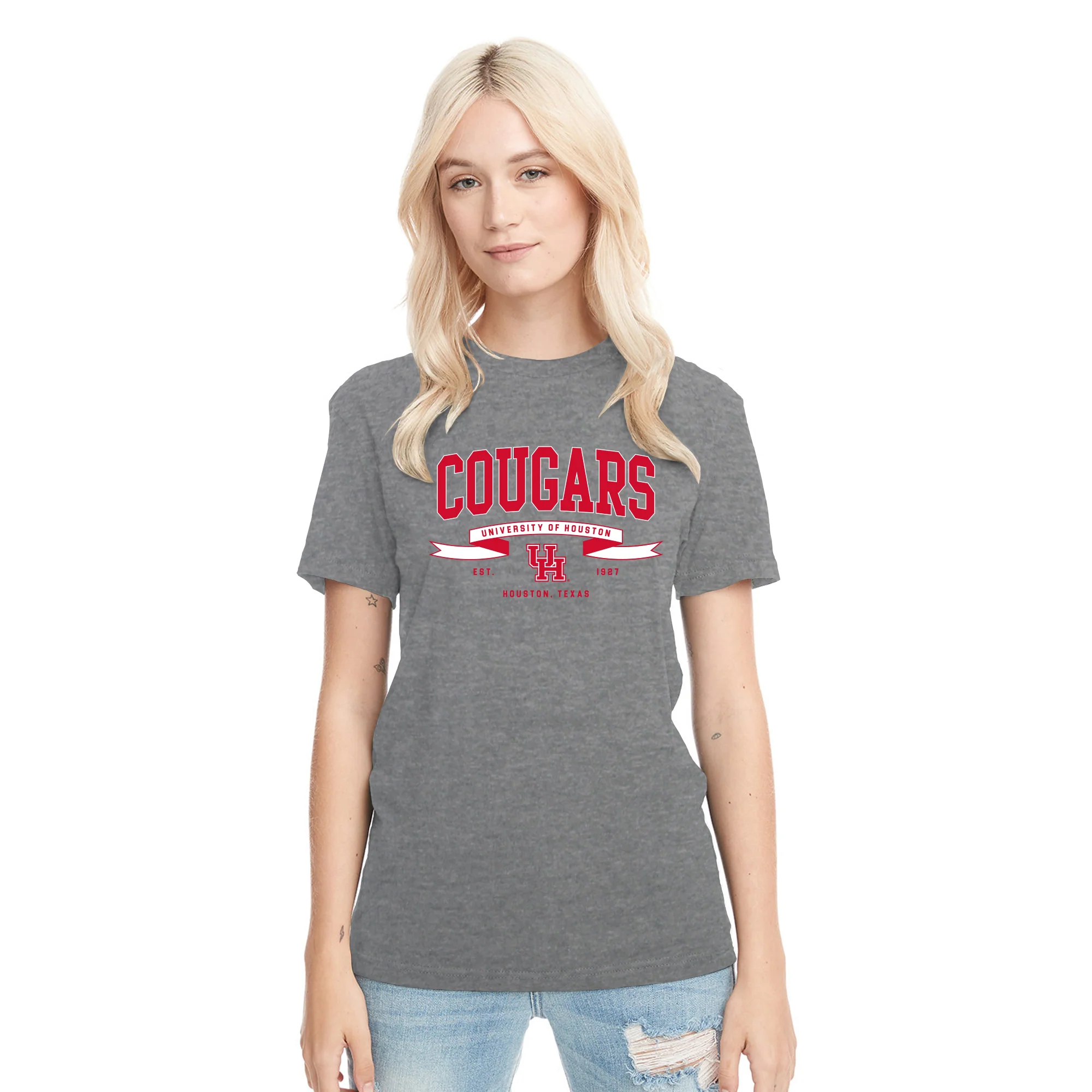 Houston Ribbon Flight NLA Triblend T-Shirt - Premium Heather - Image 4