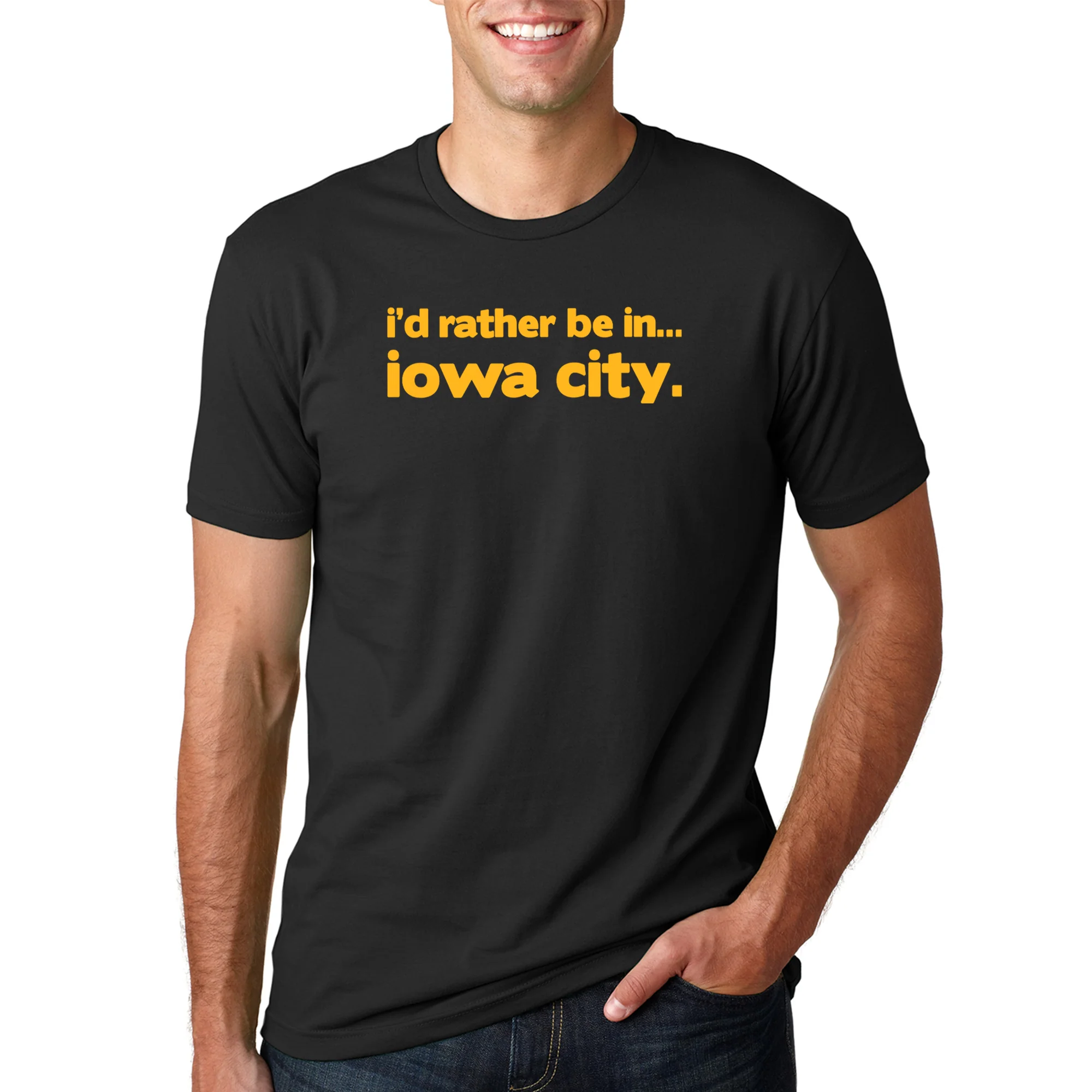 I'd Rather Be in Iowa City NLA T-Shirt - Black - Image 4