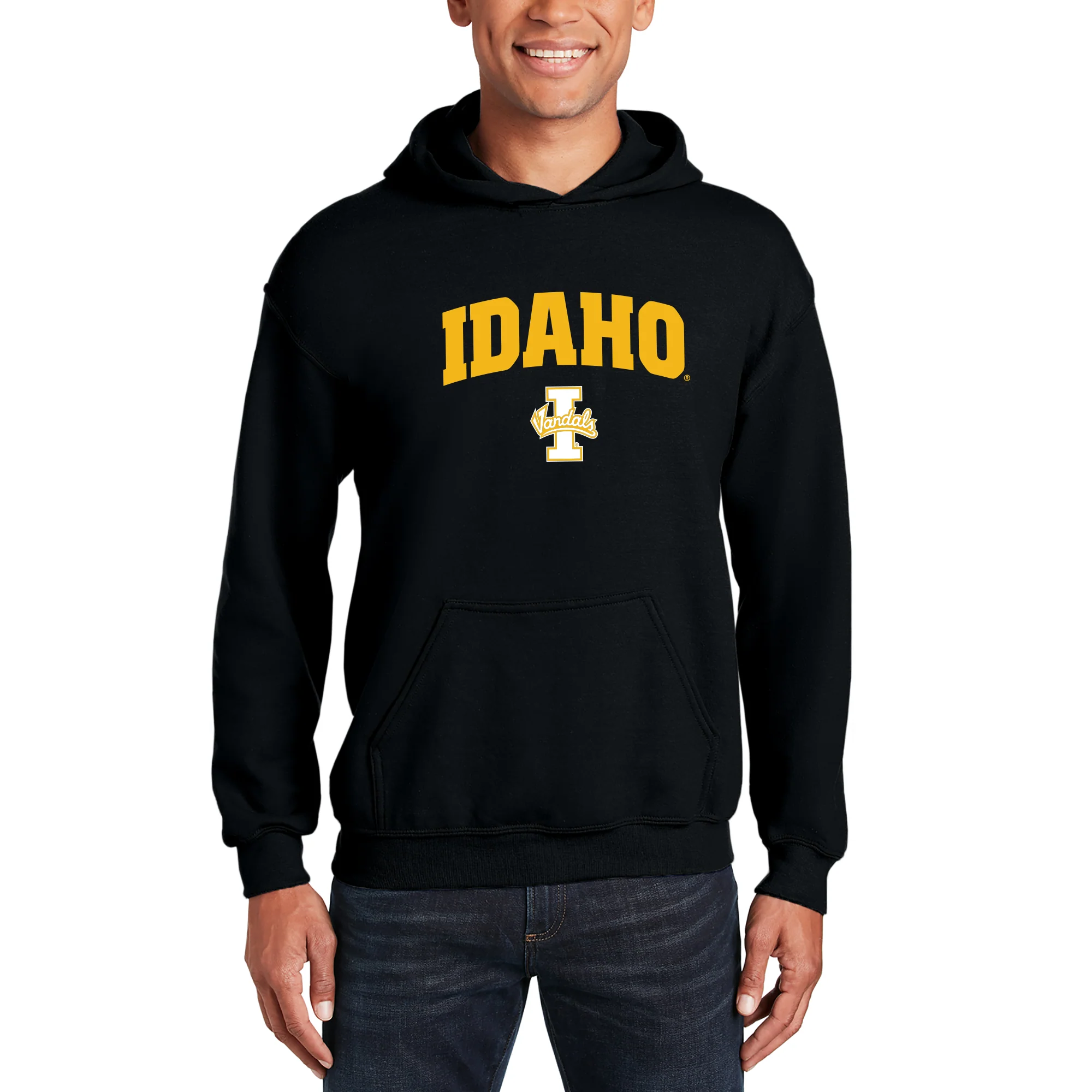 Idaho Vandals Arch Logo Hoodie - Black - Image 3