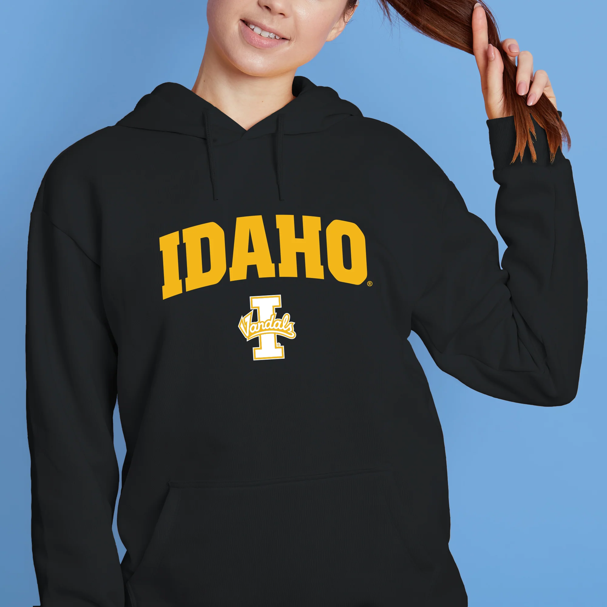 Idaho Vandals Arch Logo Hoodie - Black - Image 4