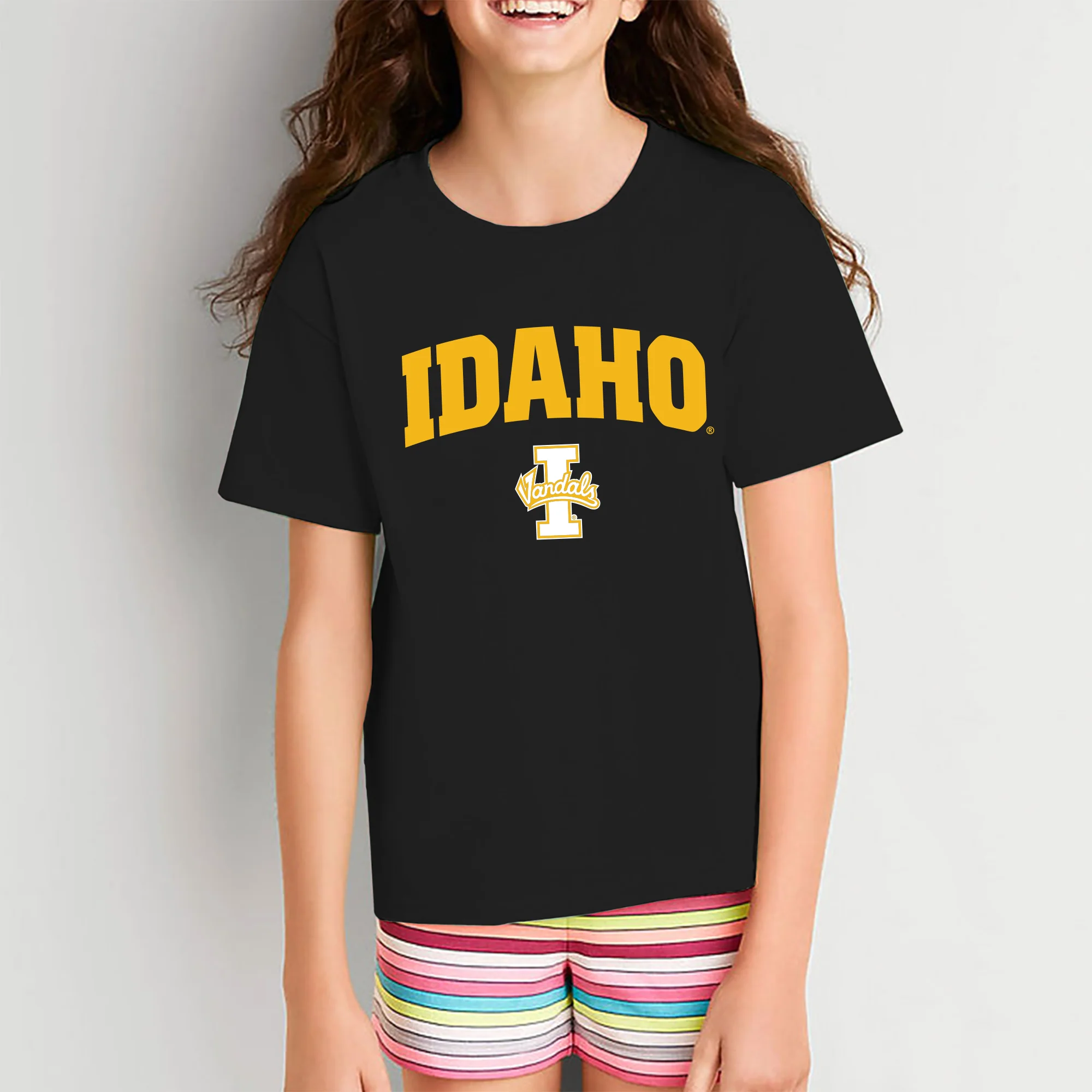 Idaho Vandals Arch Logo Youth T Shirt - Black - Image 4