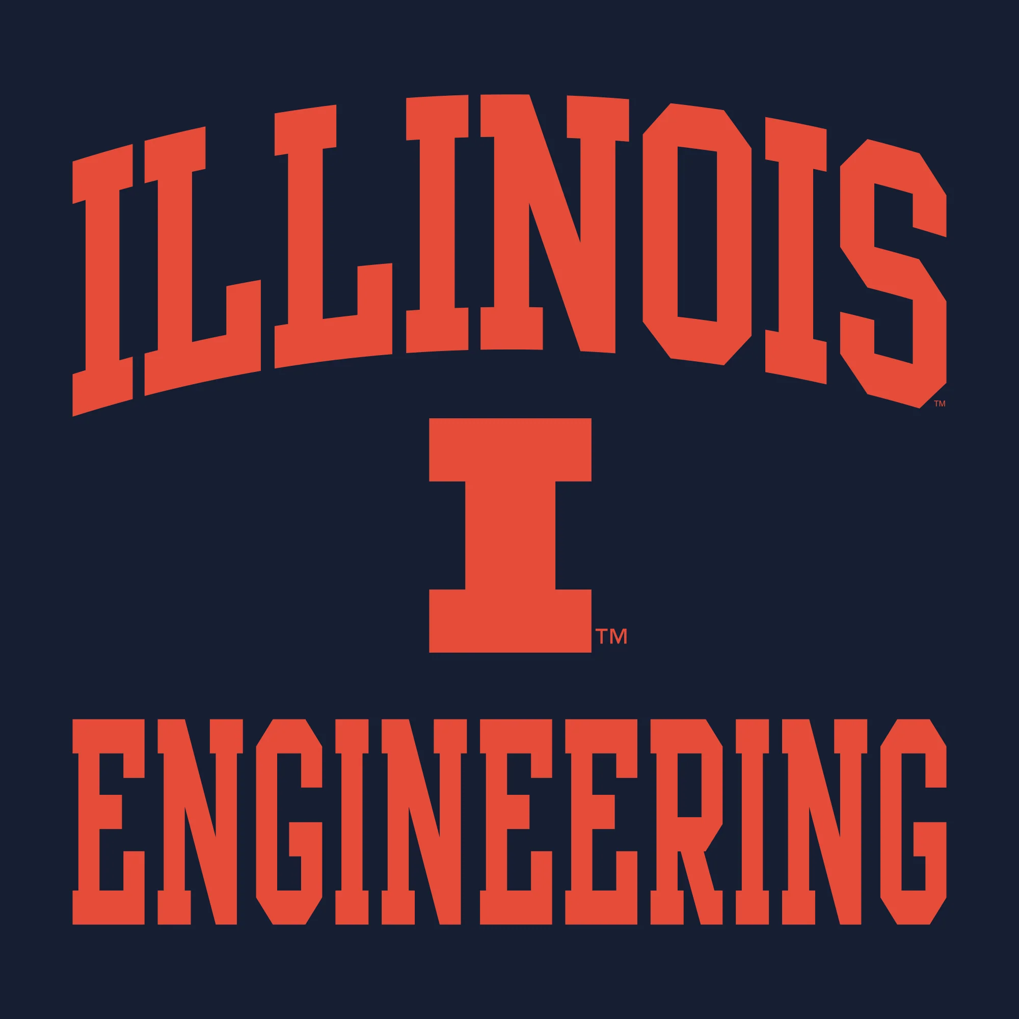 Illinois Arch Logo Engineering T-Shirt - Navy - Image 2