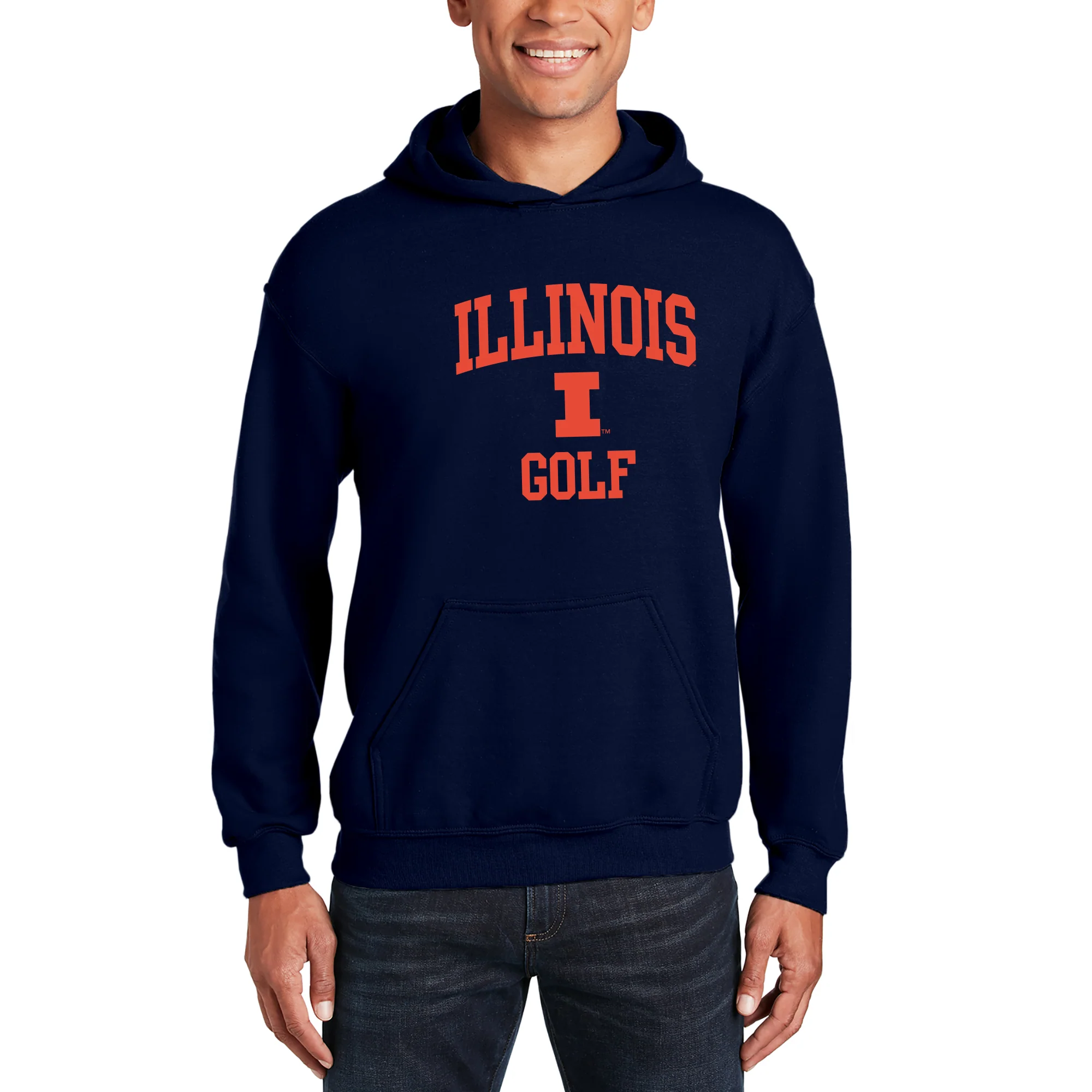 Illinois Arch Logo Golf Hoodie - Navy - Image 3