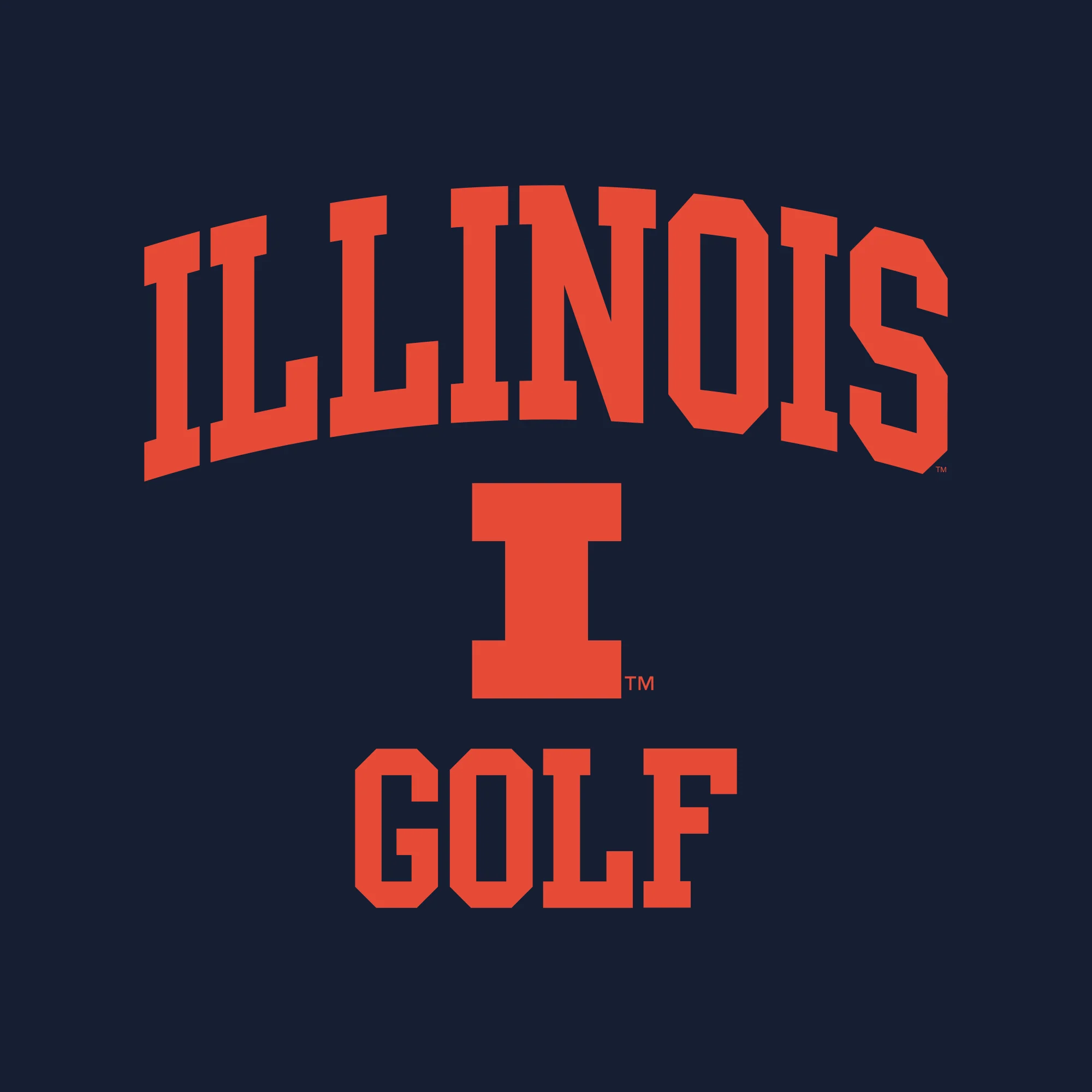 Illinois Arch Logo Golf Long Sleeve - Navy - Image 2