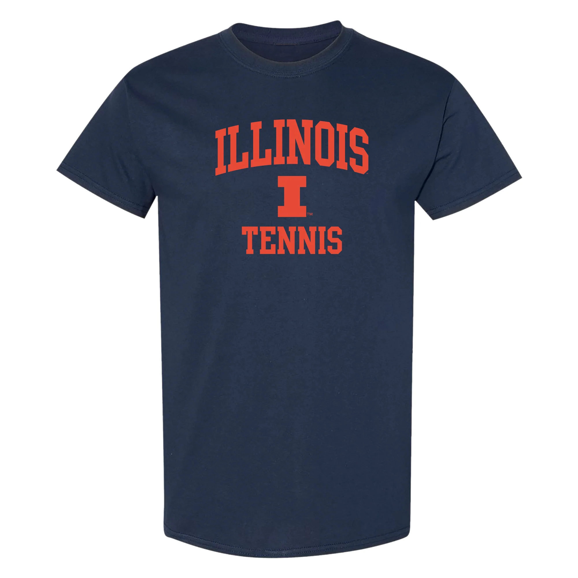 Illinois Arch Logo Tennis T-Shirt - Navy