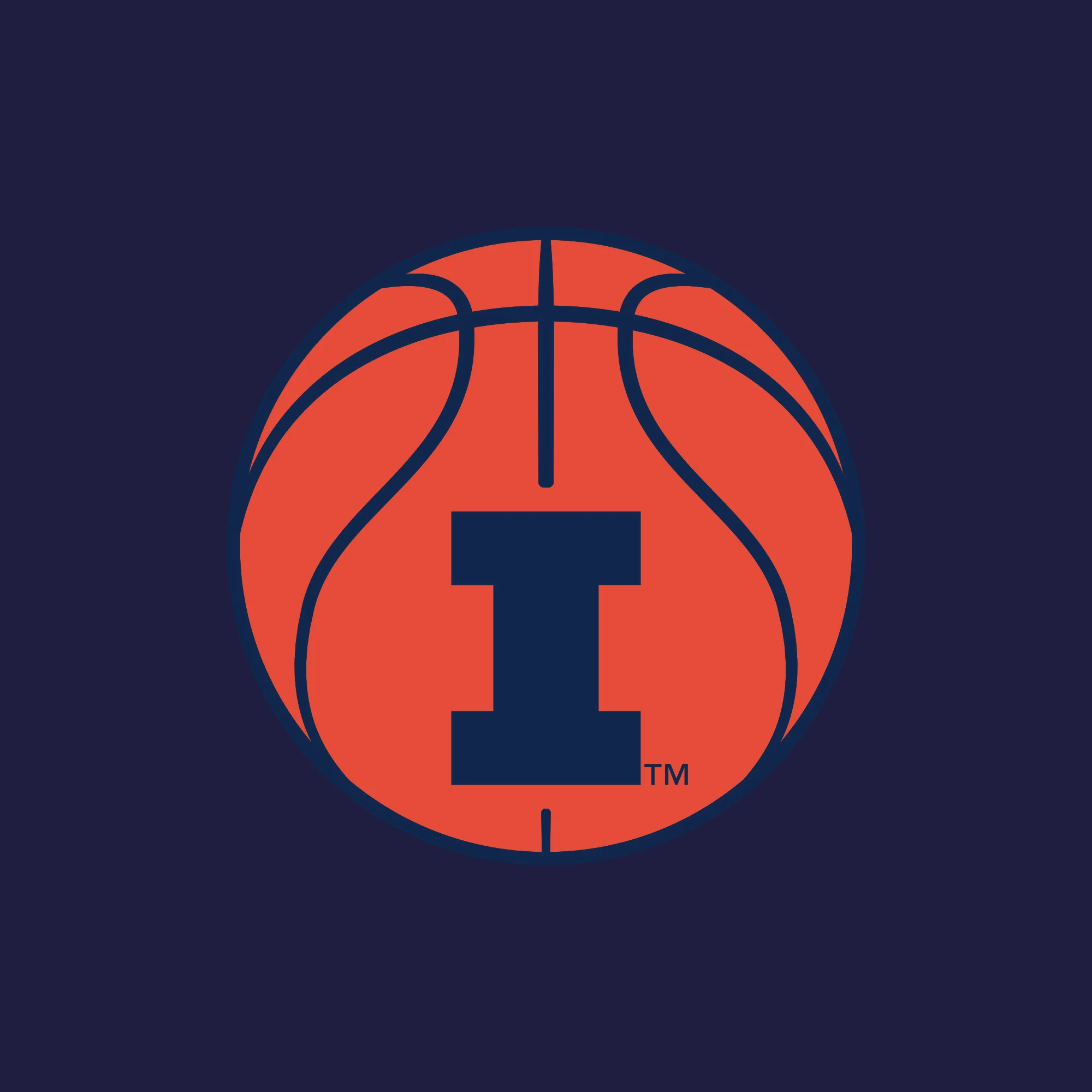 Illinois Basketball Outline LC EMB BTB Quarter Zip Sweatshirt - Navy - Image 2