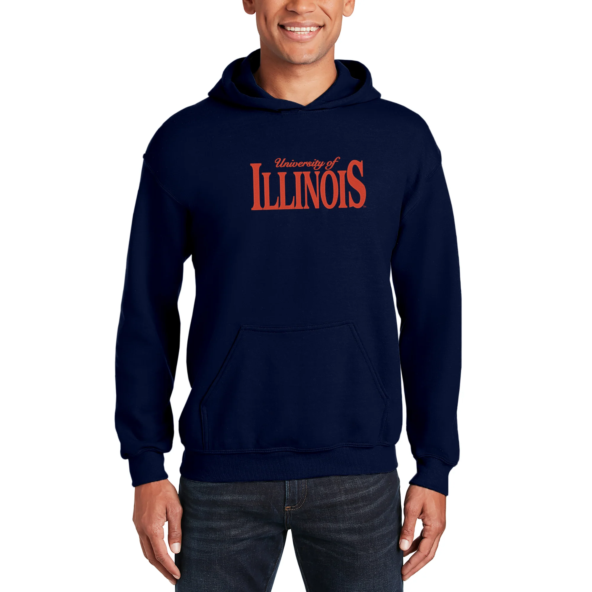 Illinois Classic Rally EMB JA BTB Fleece Hoodie - Navy - Image 3