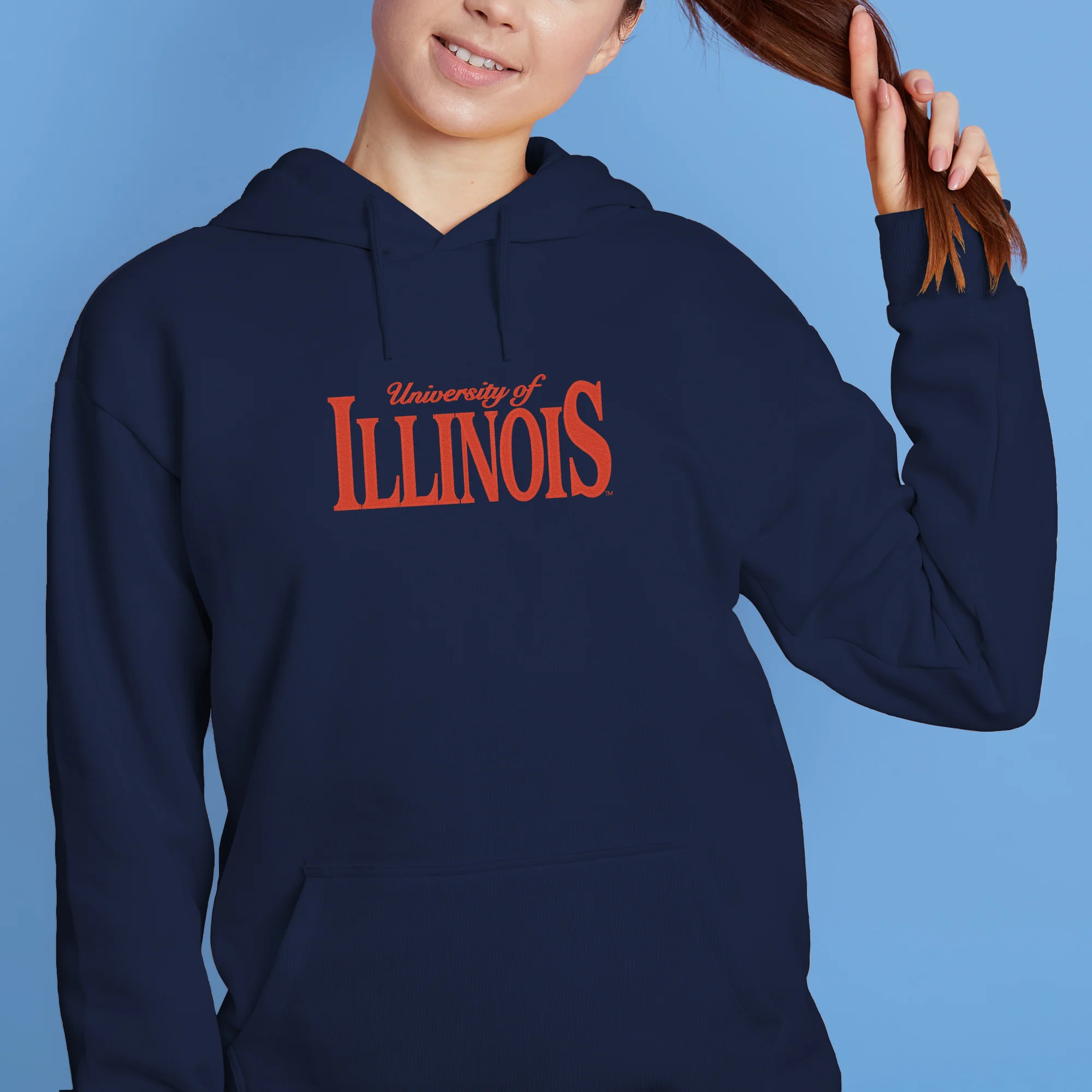 Illinois Classic Rally EMB JA BTB Fleece Hoodie - Navy - Image 4