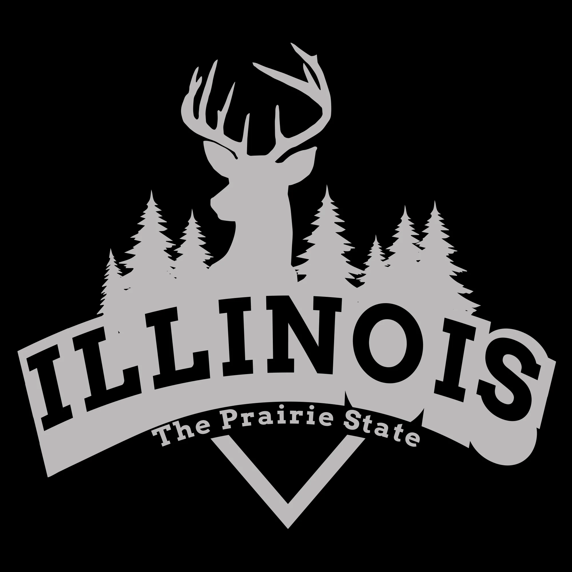 Illinois Deer Arch T-Shirt - Black - Image 2