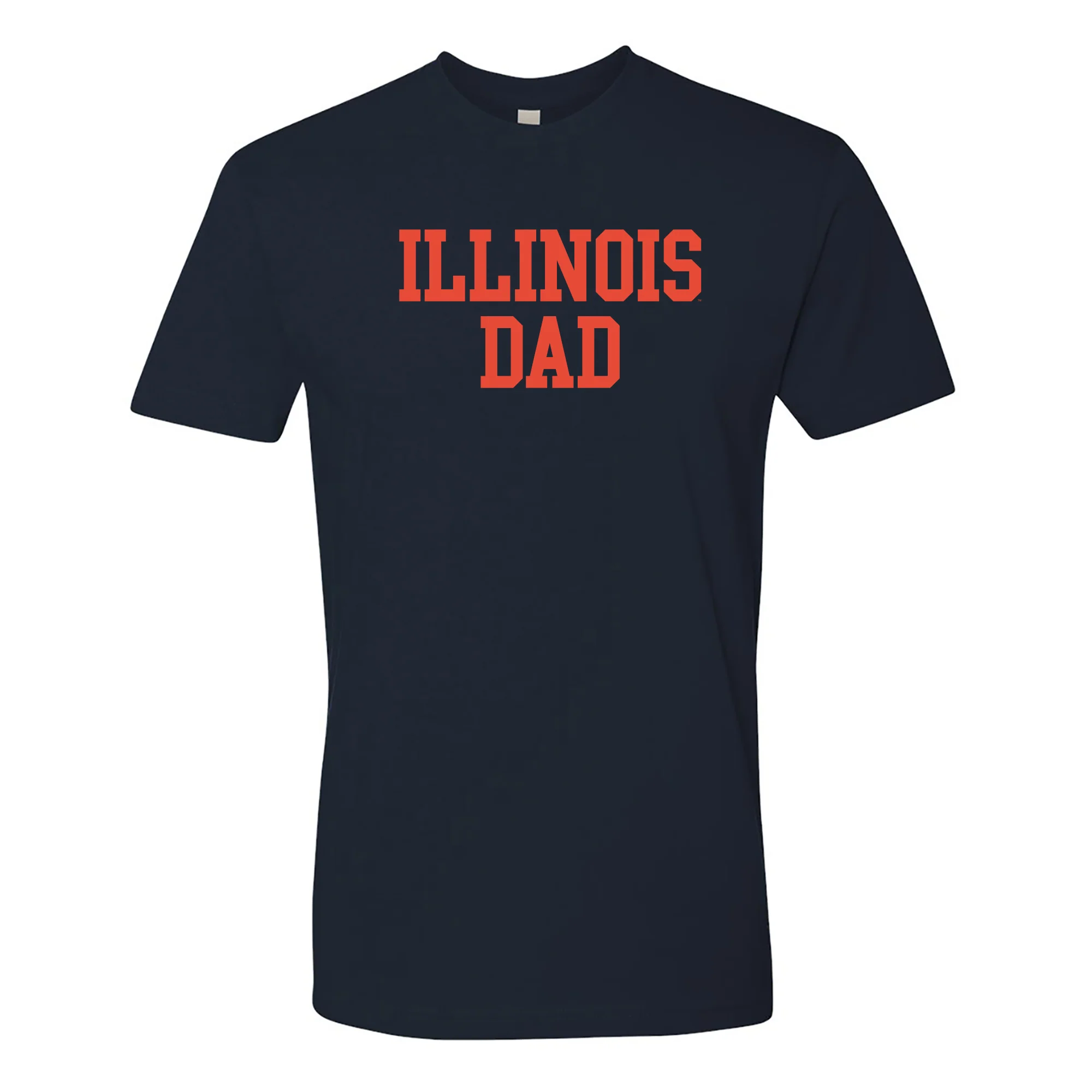Illinois Fighting Illini Basic Block Dad Premium Cotton T Shirt - Midnight Navy