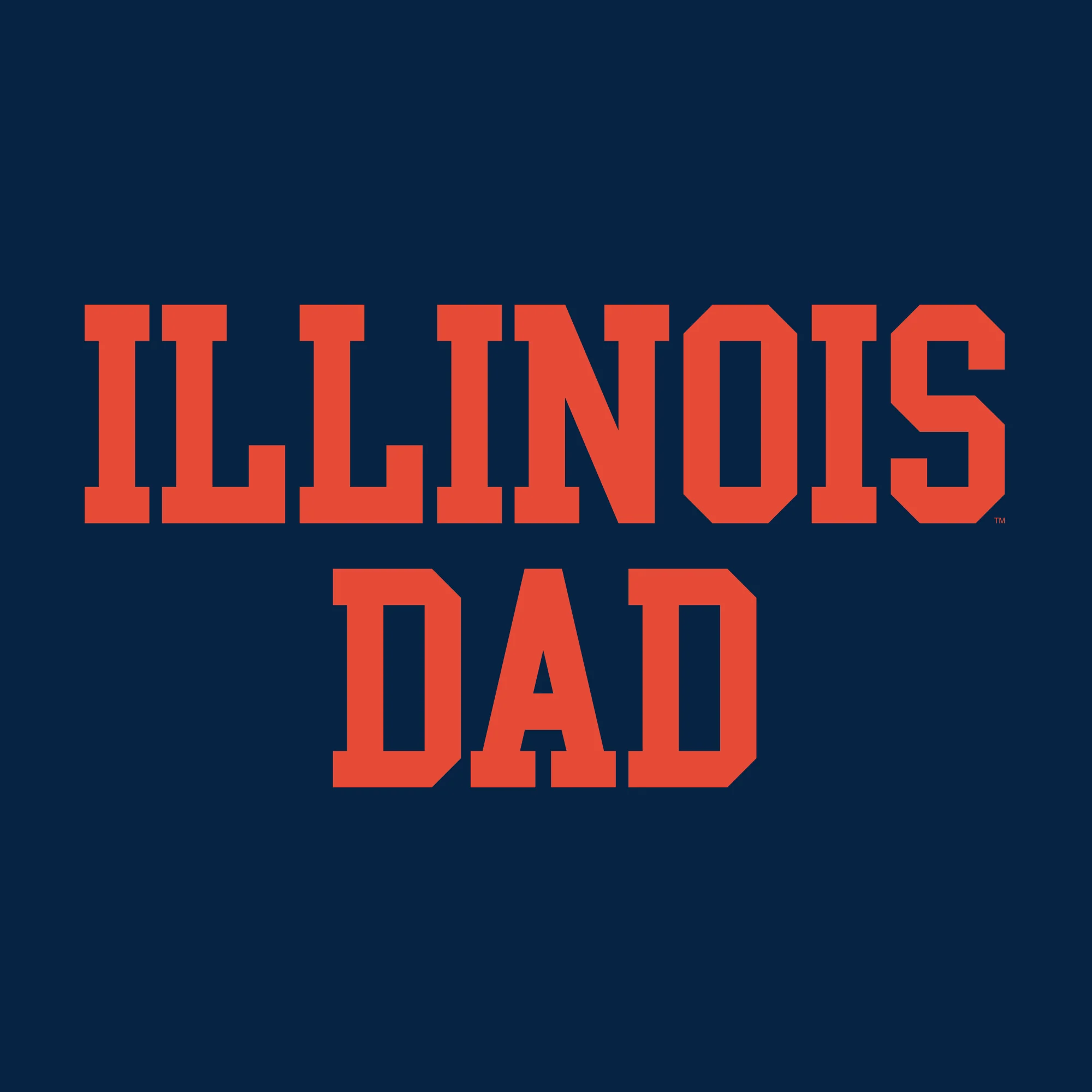 Illinois Fighting Illini Basic Block Dad T Shirt - Navy - Image 2