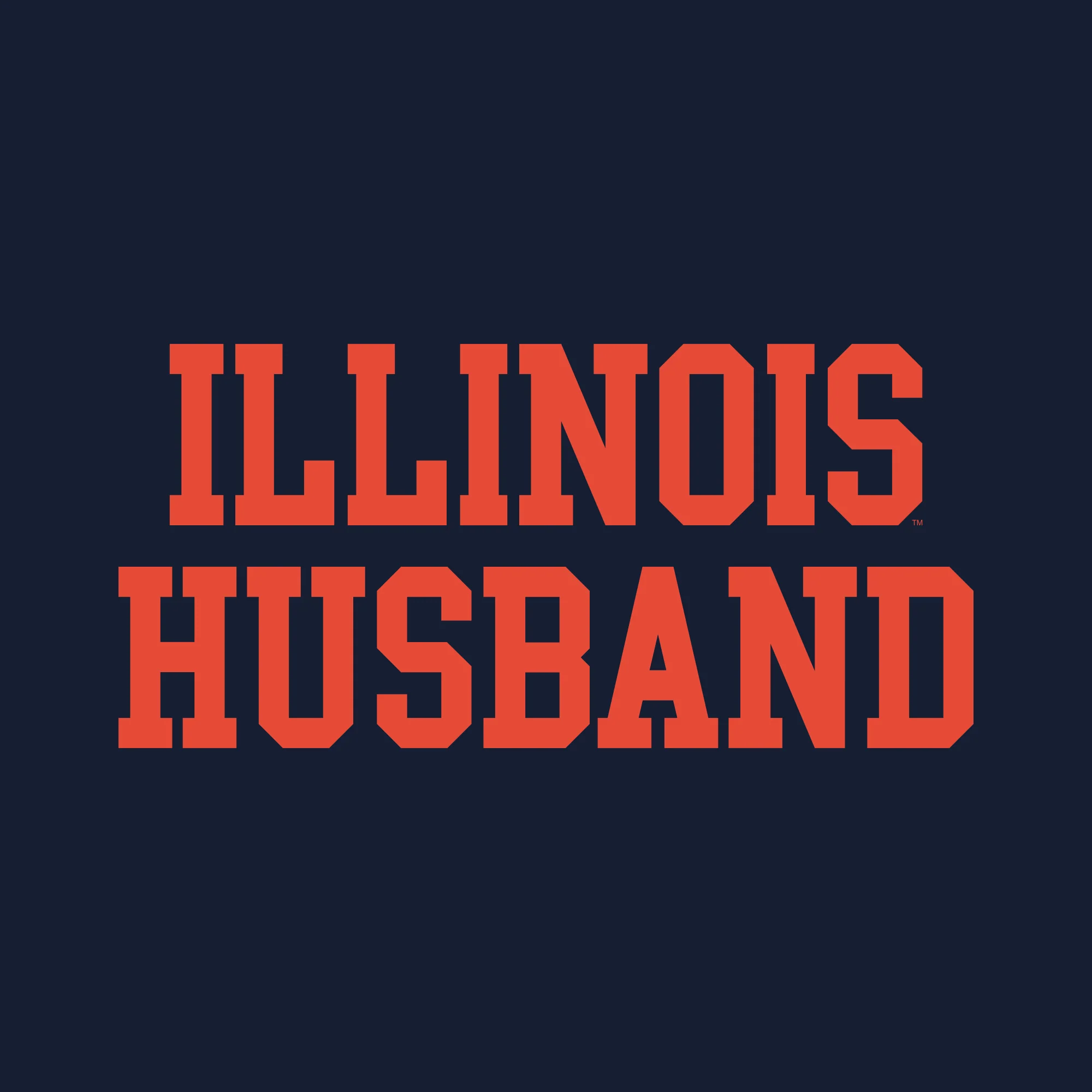 Illinois Fighting Illini Basic Block Husband T Shirt - Navy - Image 2