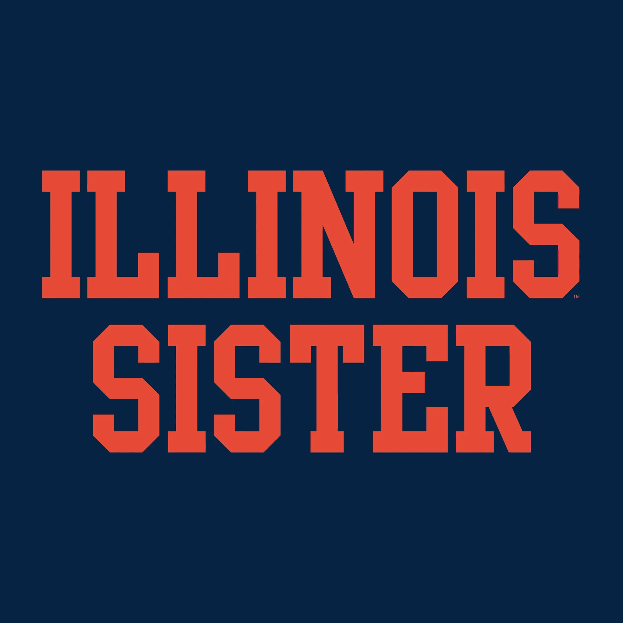 Illinois Fighting Illini Basic Block Sister T Shirt - Navy - Image 2