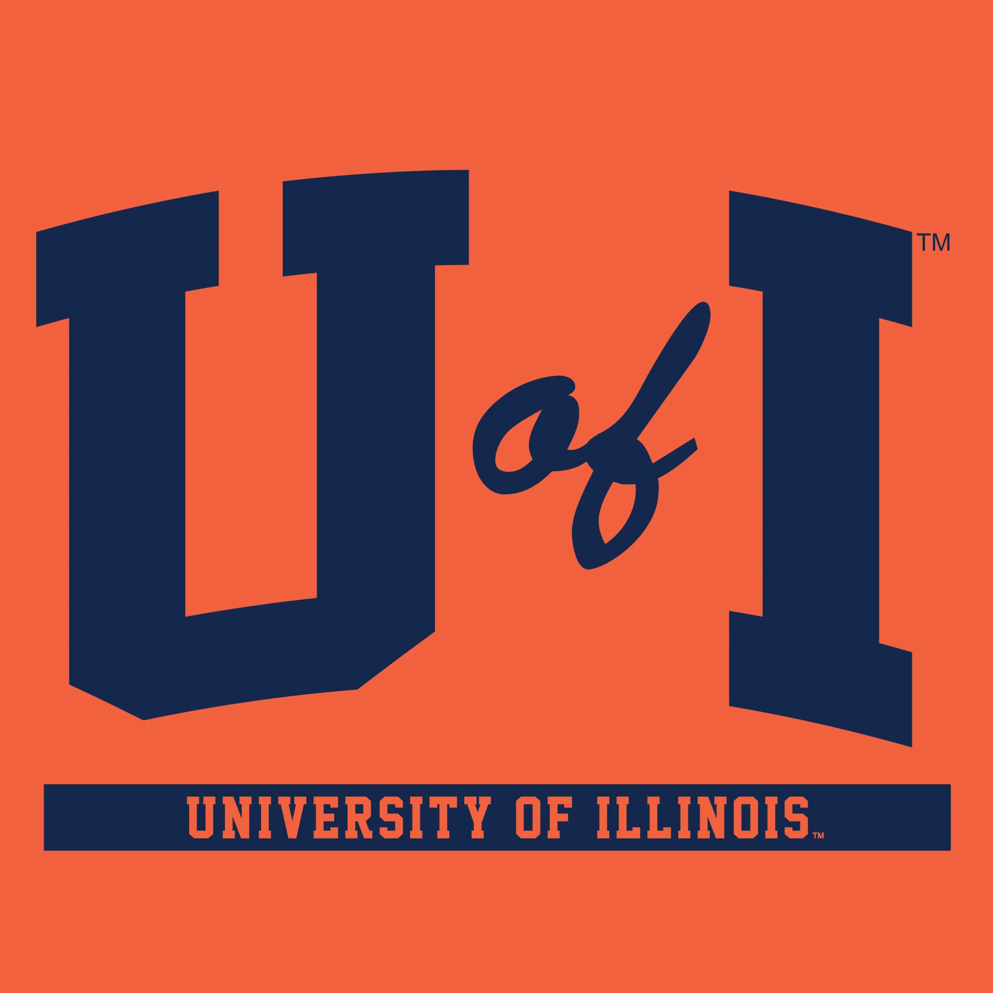 Illinois Fighting Illini Initial Arch T-Shirt - Orange - Image 2