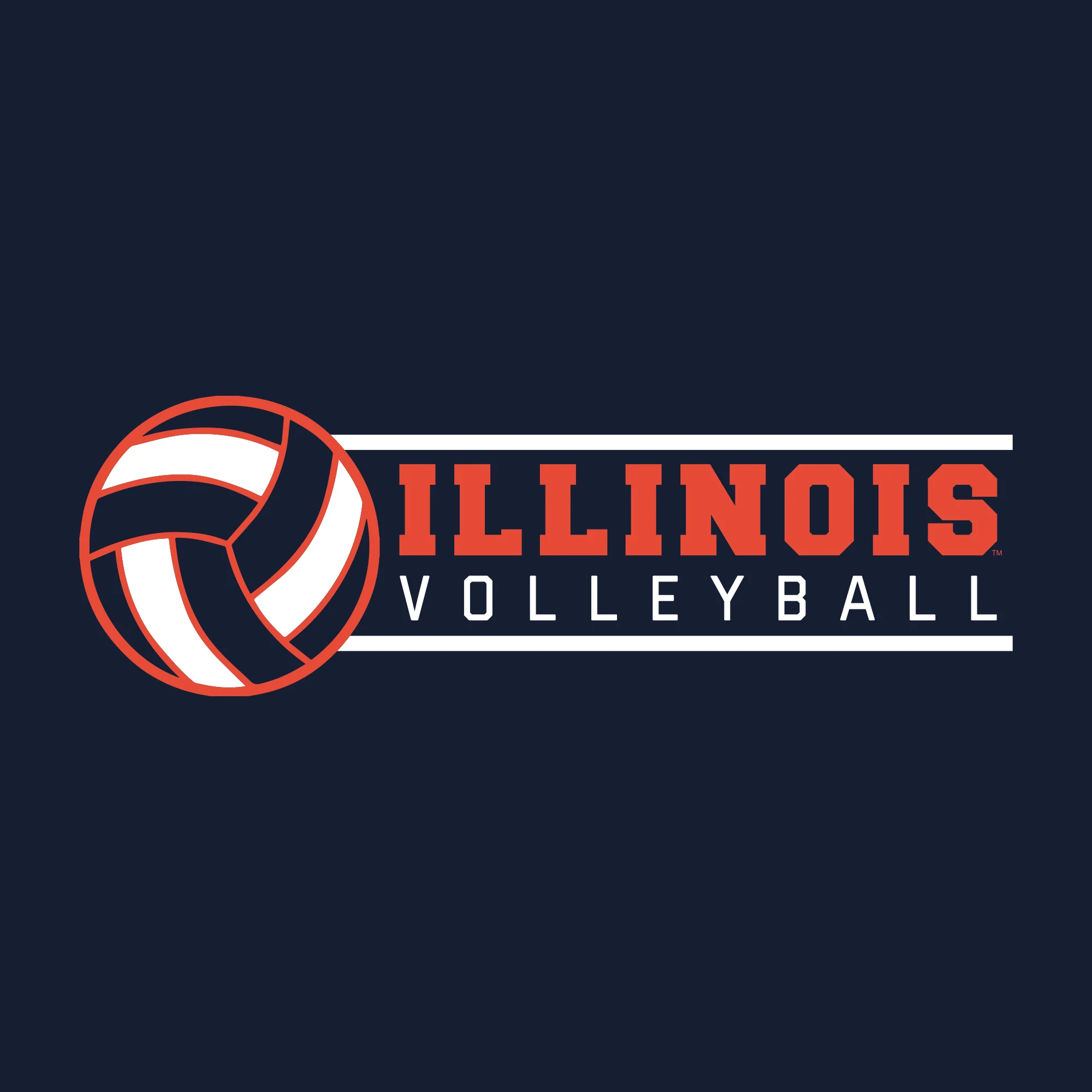 Illinois Fighting Illini Volleyball Spotlight T Shirt - Navy - Image 2