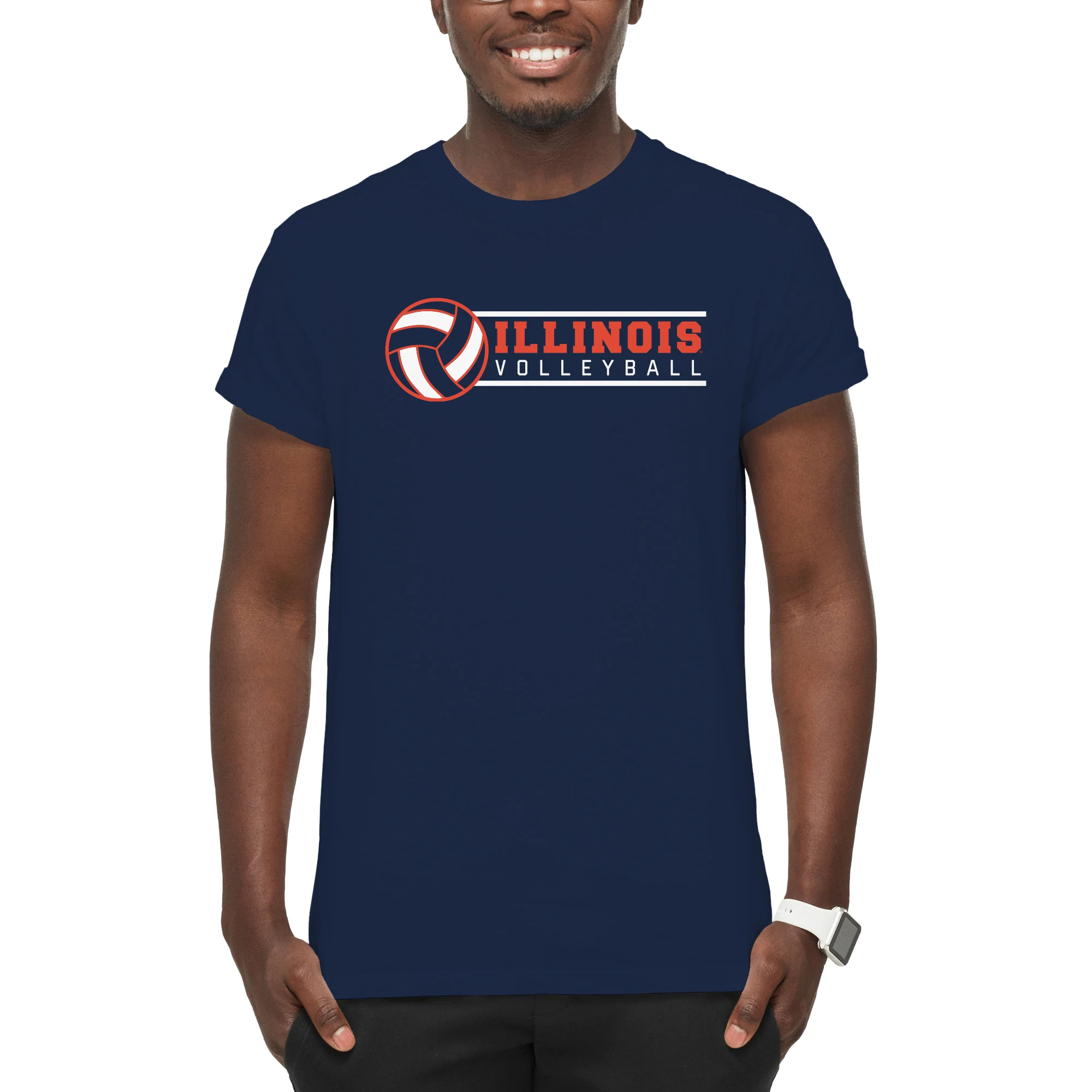 Illinois Fighting Illini Volleyball Spotlight T Shirt - Navy - Image 3