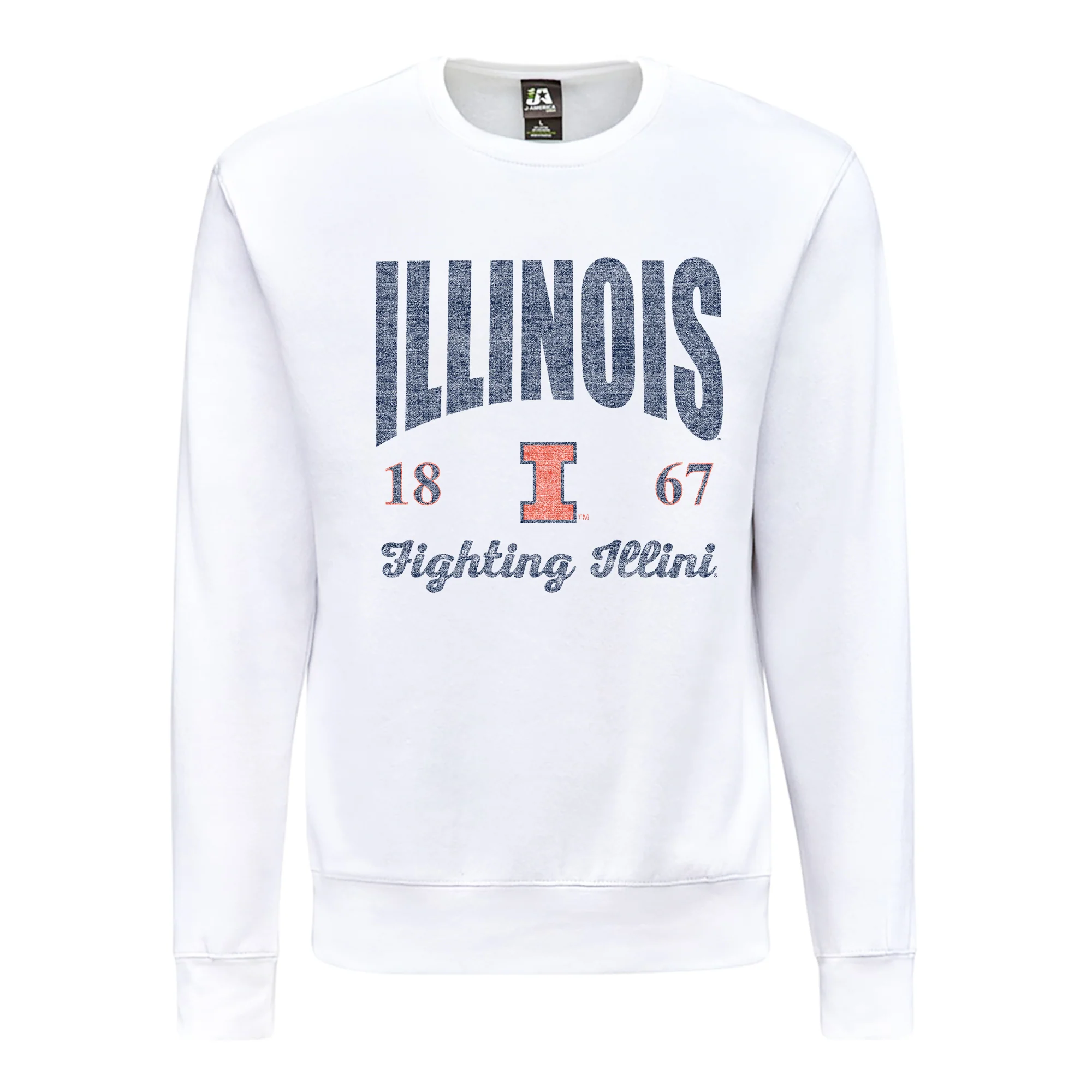 Illinois Giving Noise JA BTB Fleece Crewneck - White