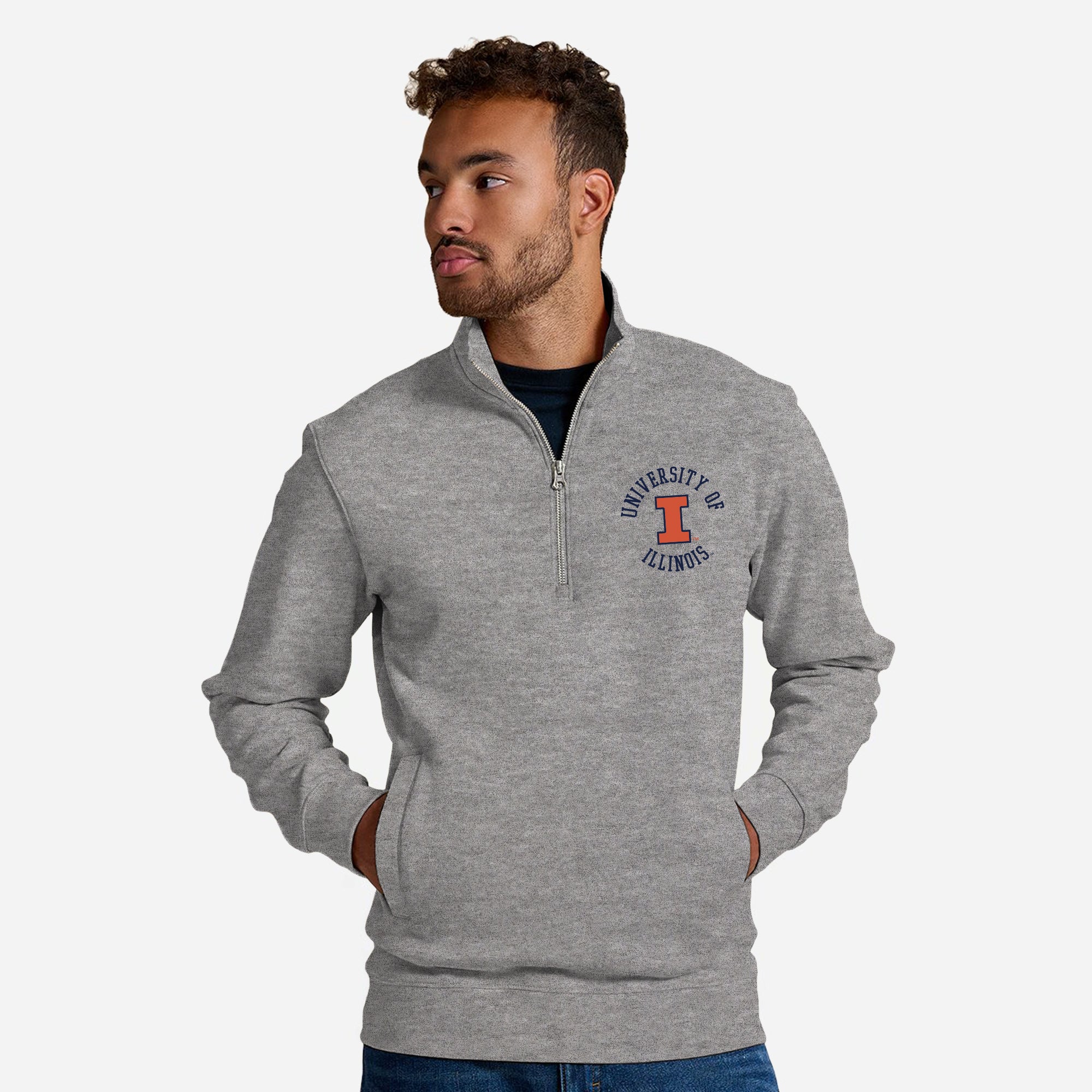 Illinois Old School Circle JA BTB 1/4 Zip - Image 6