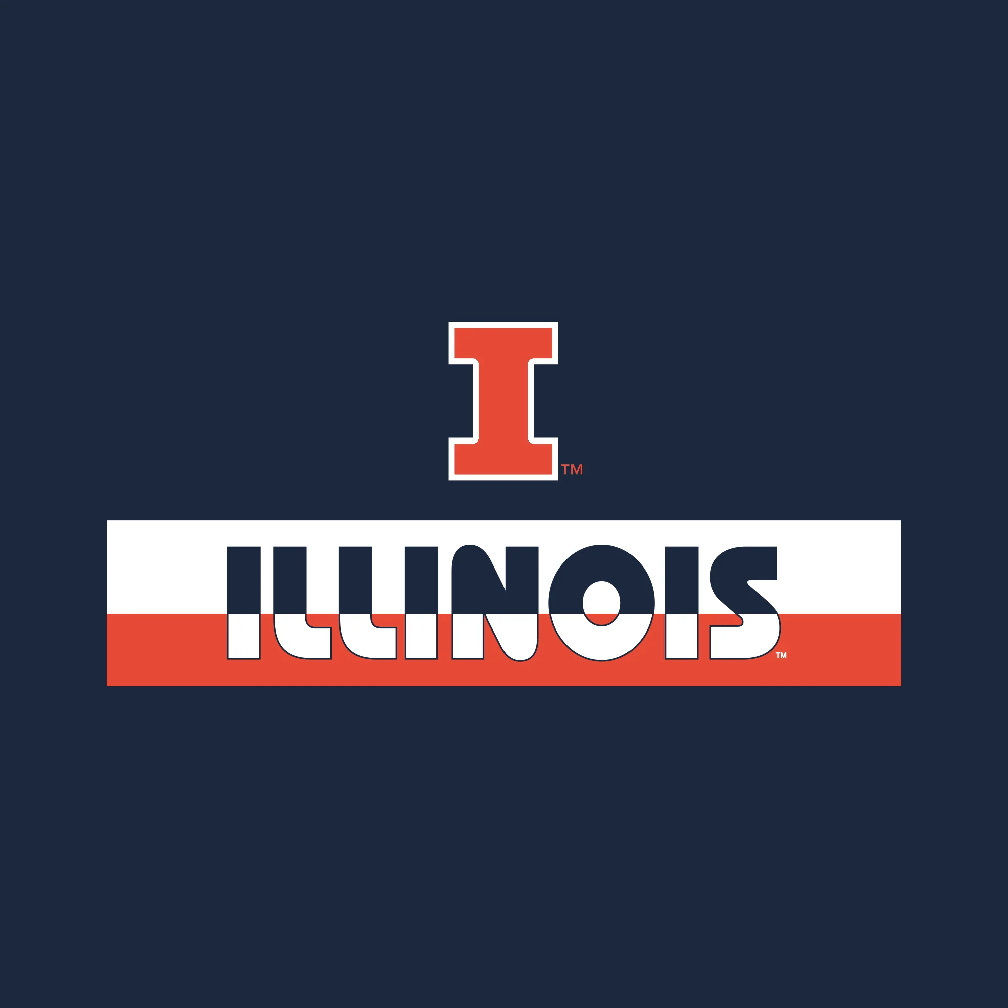 Illinois Split Bar NLA T-Shirt - Midnight Navy - Image 2