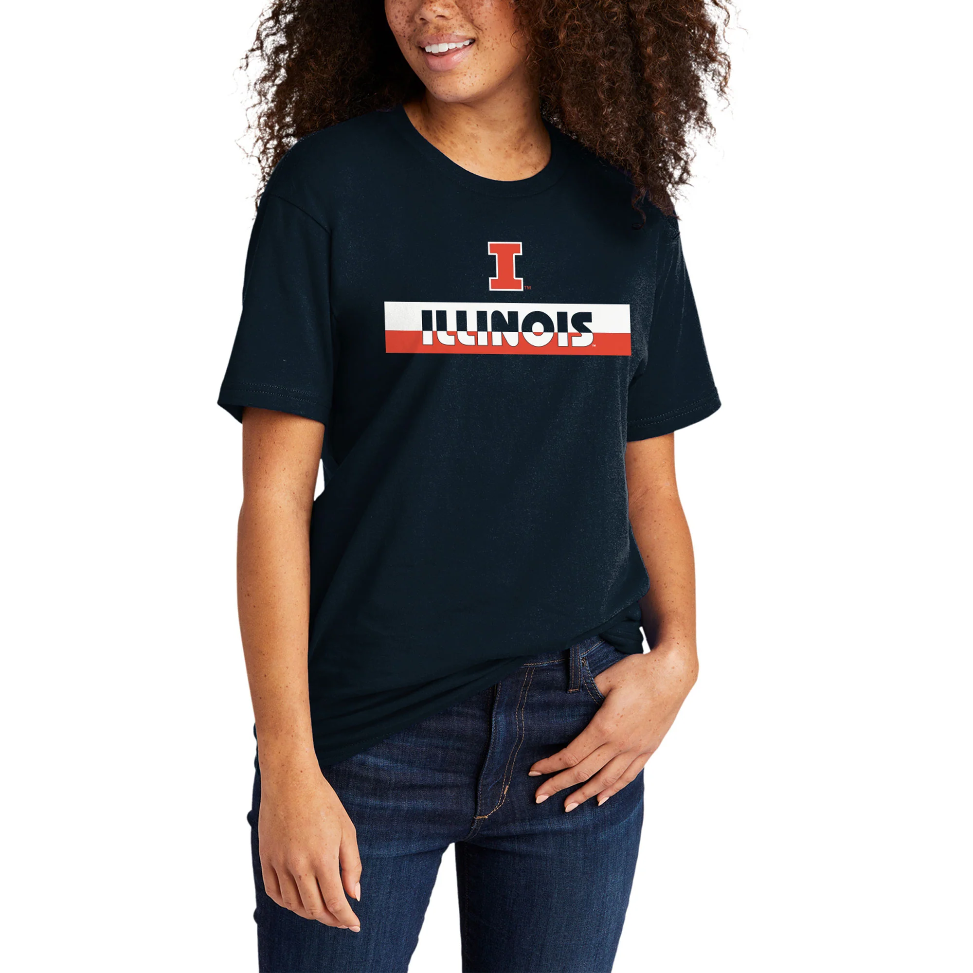 Illinois Split Bar NLA T-Shirt - Midnight Navy - Image 3