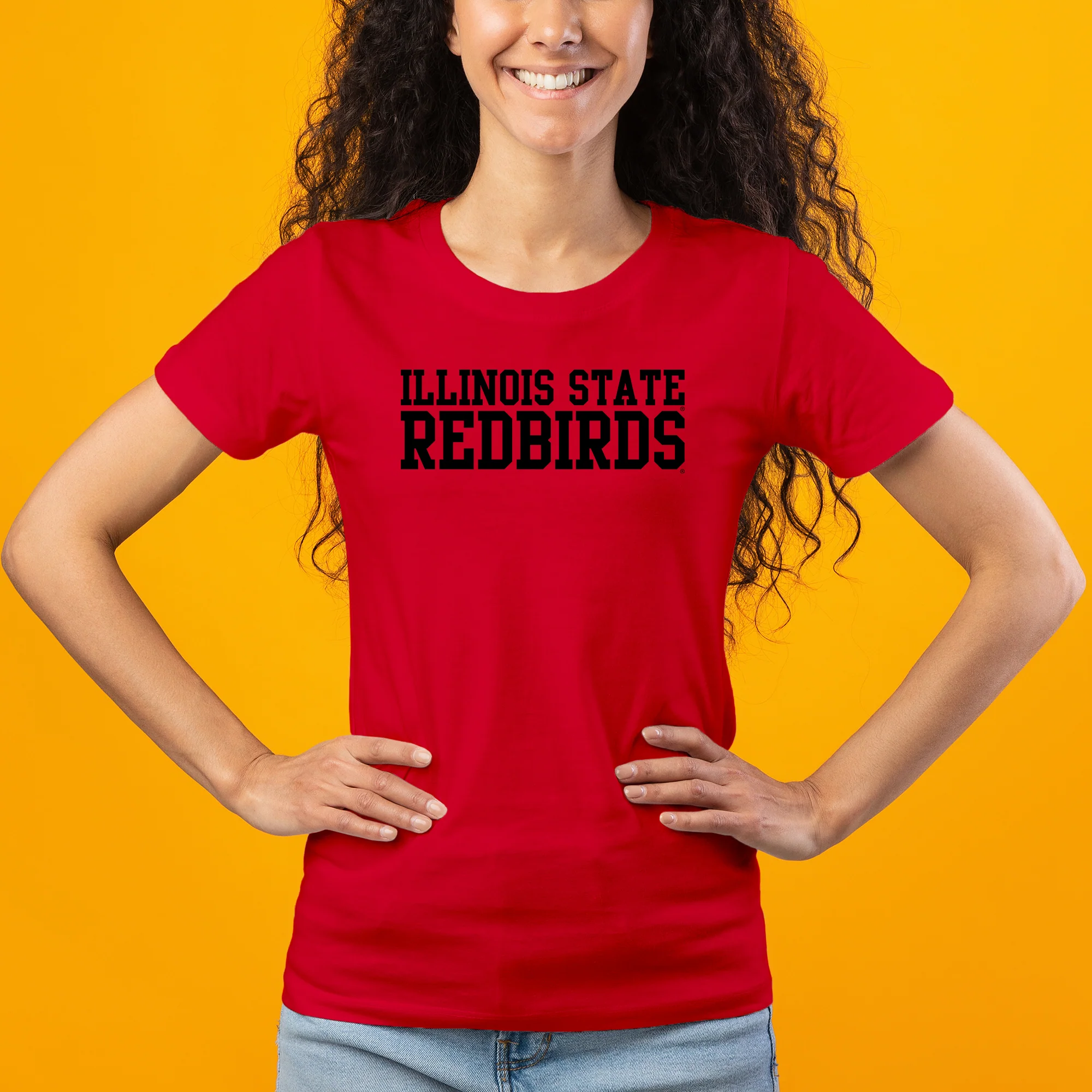 Illinois State Redbirds Basic Block Women's T-Shirt - Red - Image 4