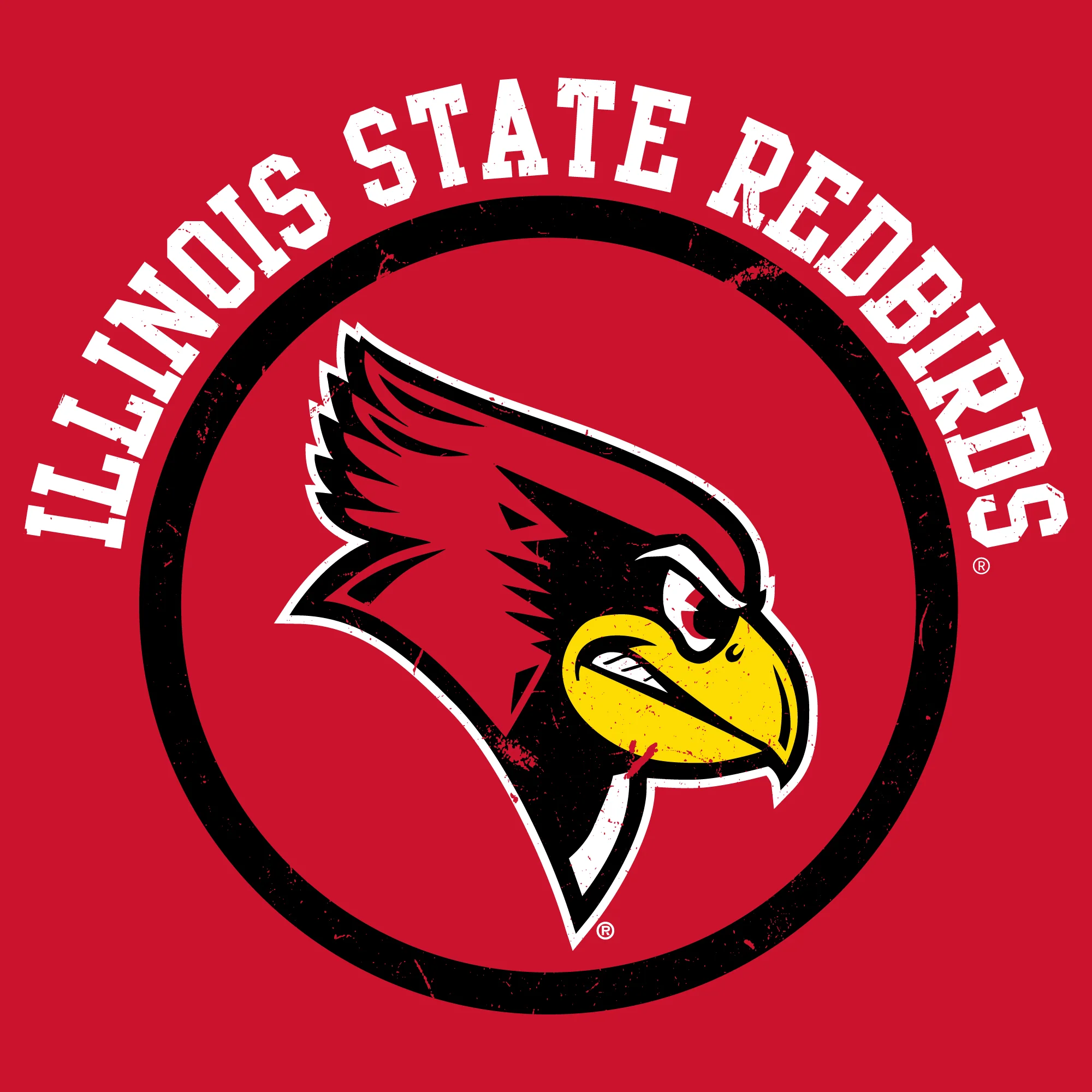 Illinois State Redbirds Distressed Circle Logo Long Sleeve T-Shirt - Red - Image 2
