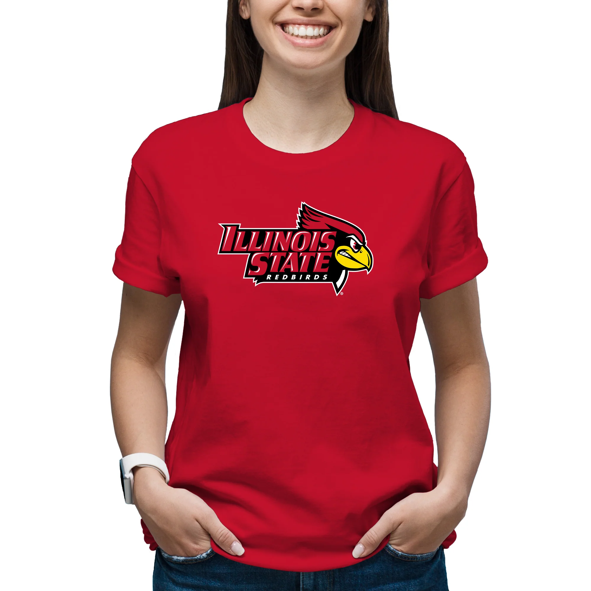 Illinois State Redbirds Primary Logo T-Shirt - Red - Image 4
