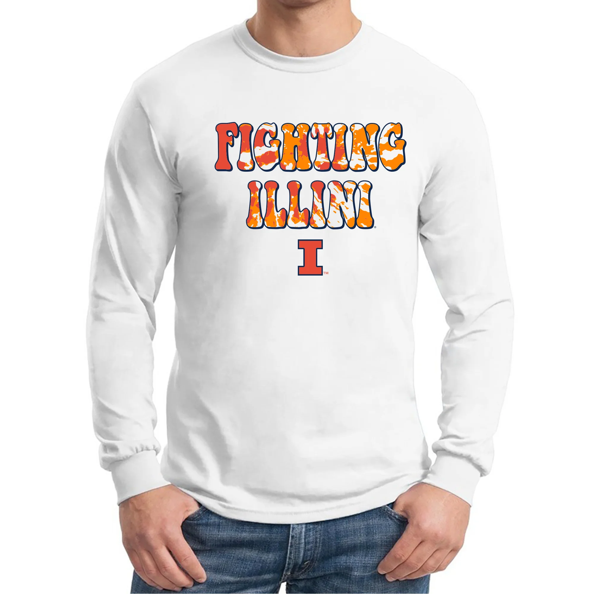 Illinois Tie Dye Type Long Sleeve - White - Image 3