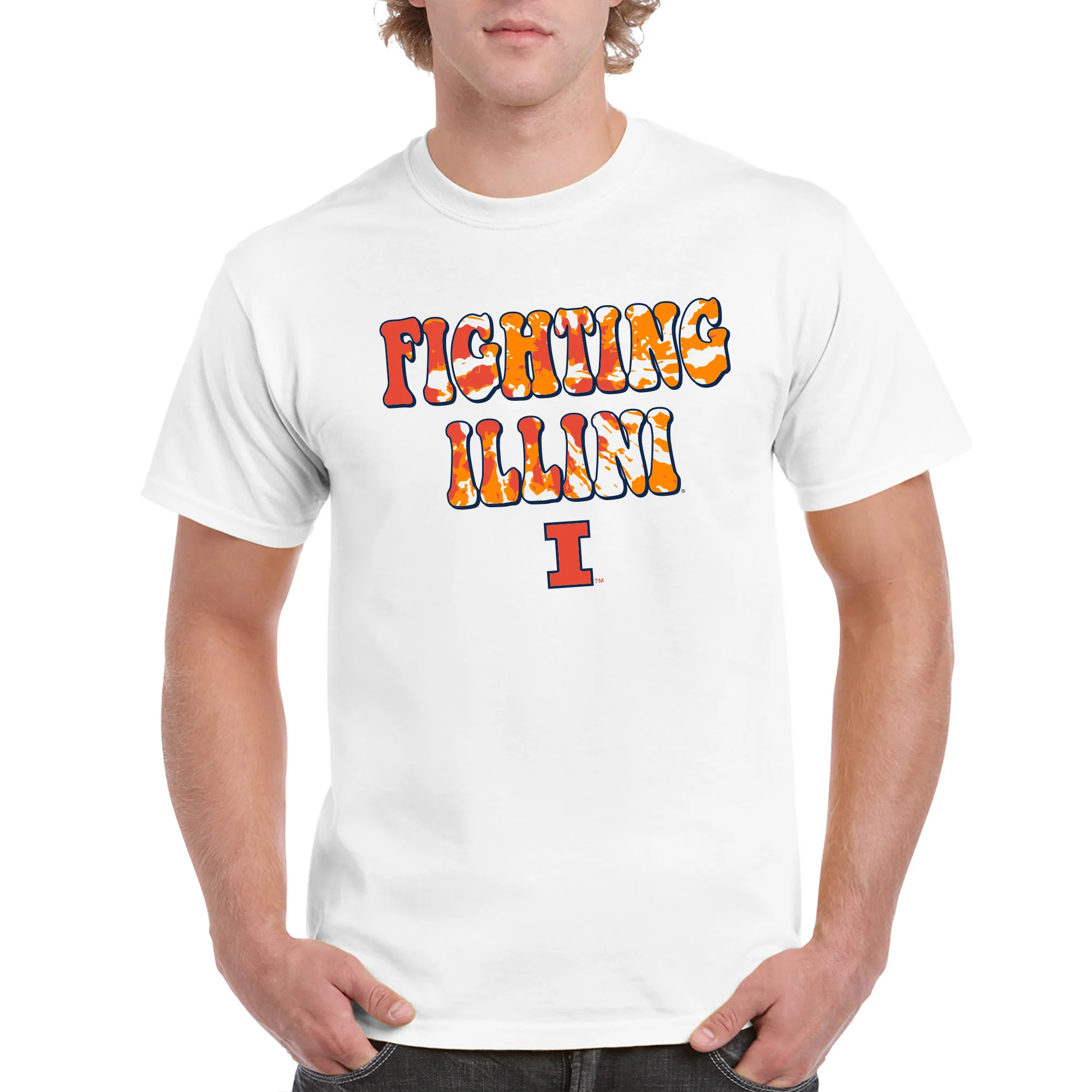 Illinois Tie Dye Type T-Shirt - White - Image 4