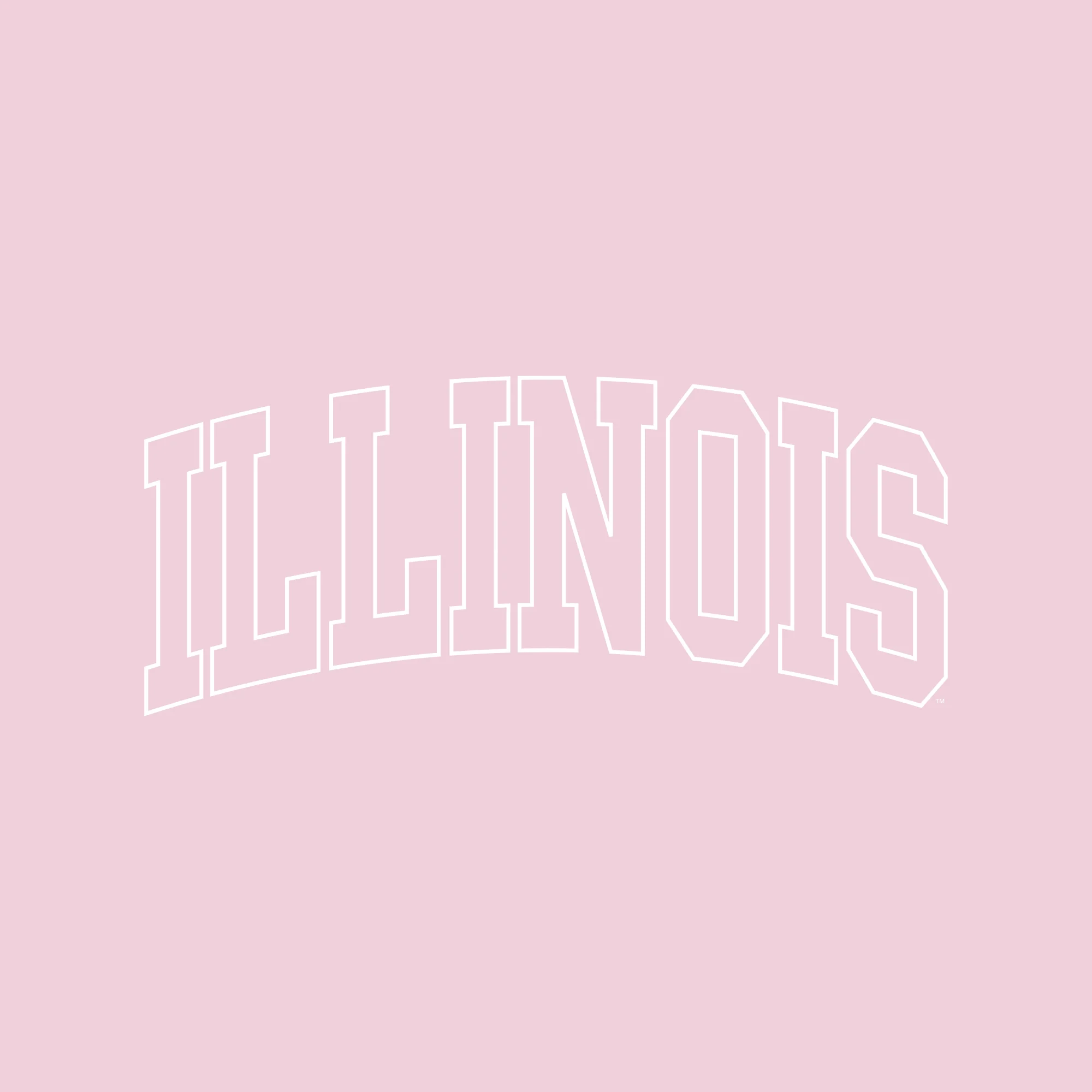 Illinois Tonal Arch with Wrist Print Crewneck - Light Pink - Image 2