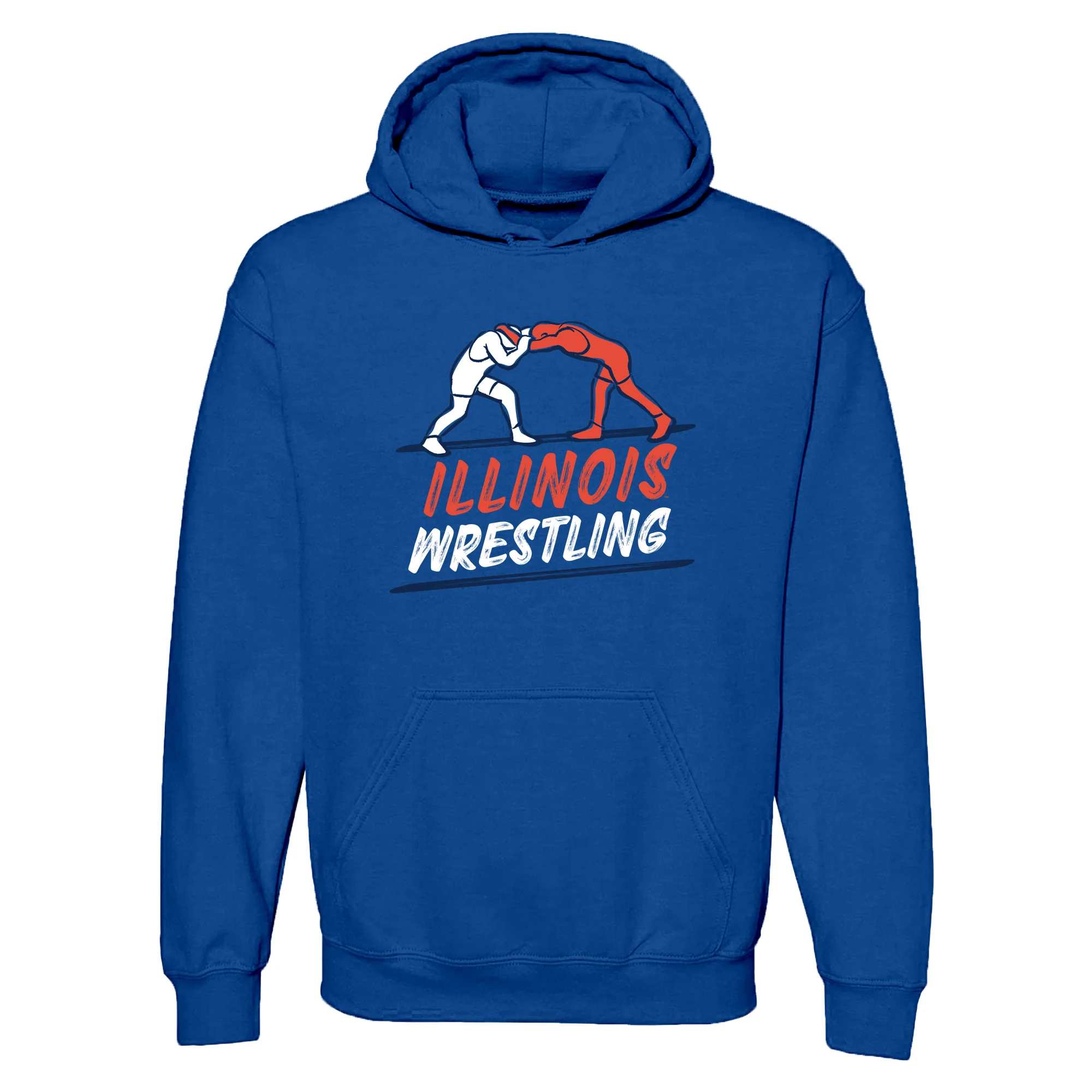 Illinois Wrestling Sketch Hoodie - Royal