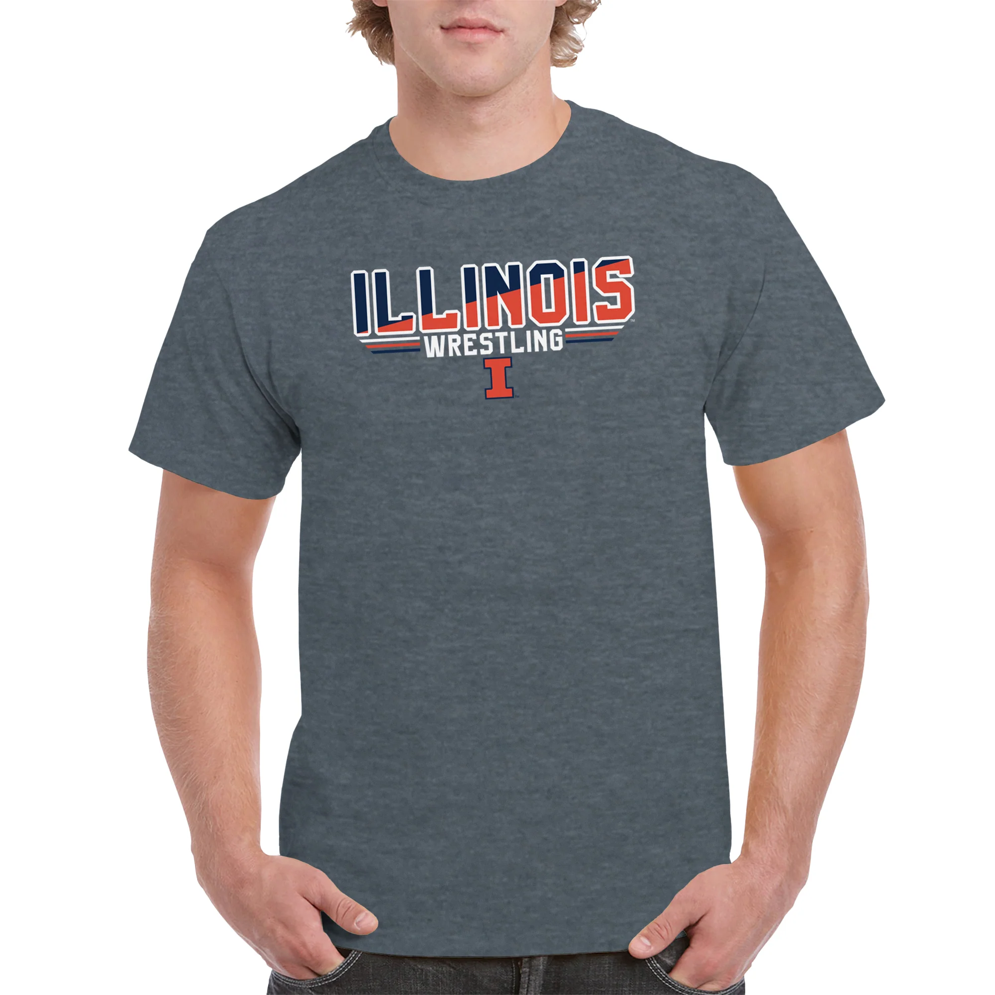 Illinois Wrestling Top Flight T-Shirt - Dark Heather - Image 3