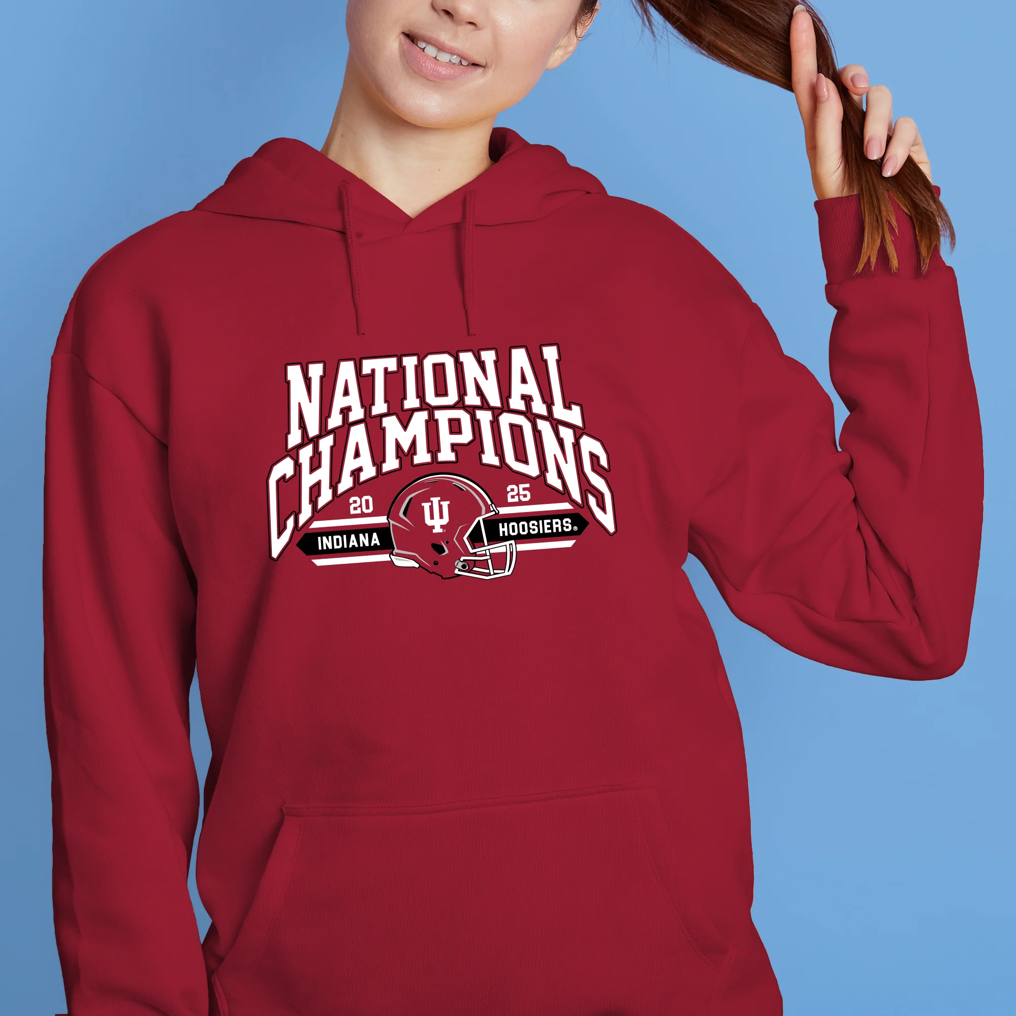 Indiana 2025 Football Champions Glorious Hoodie - Cardinal - Image 4