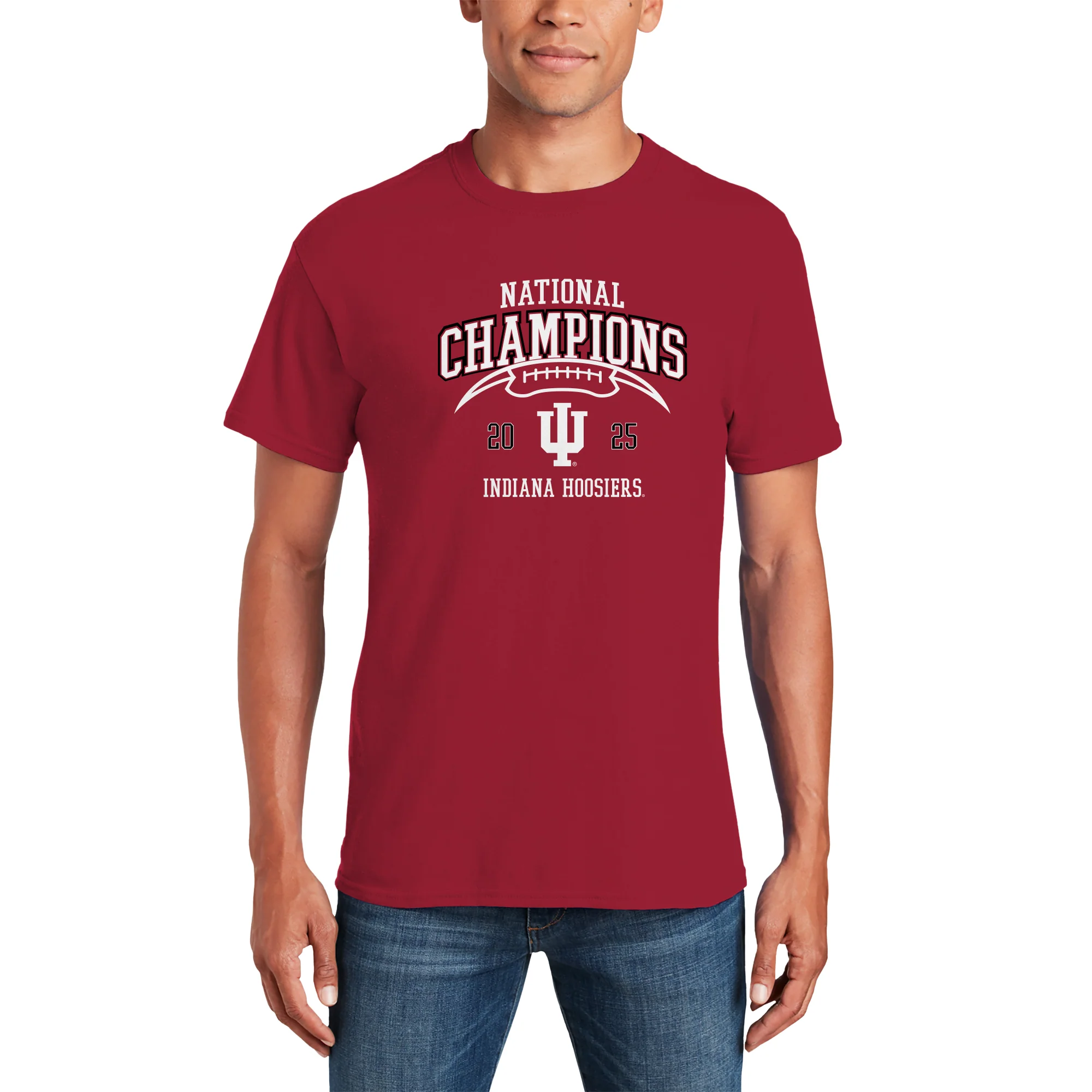 Indiana 2025 Football Champions Horizon Arch T-Shirt - Cardinal - Image 3