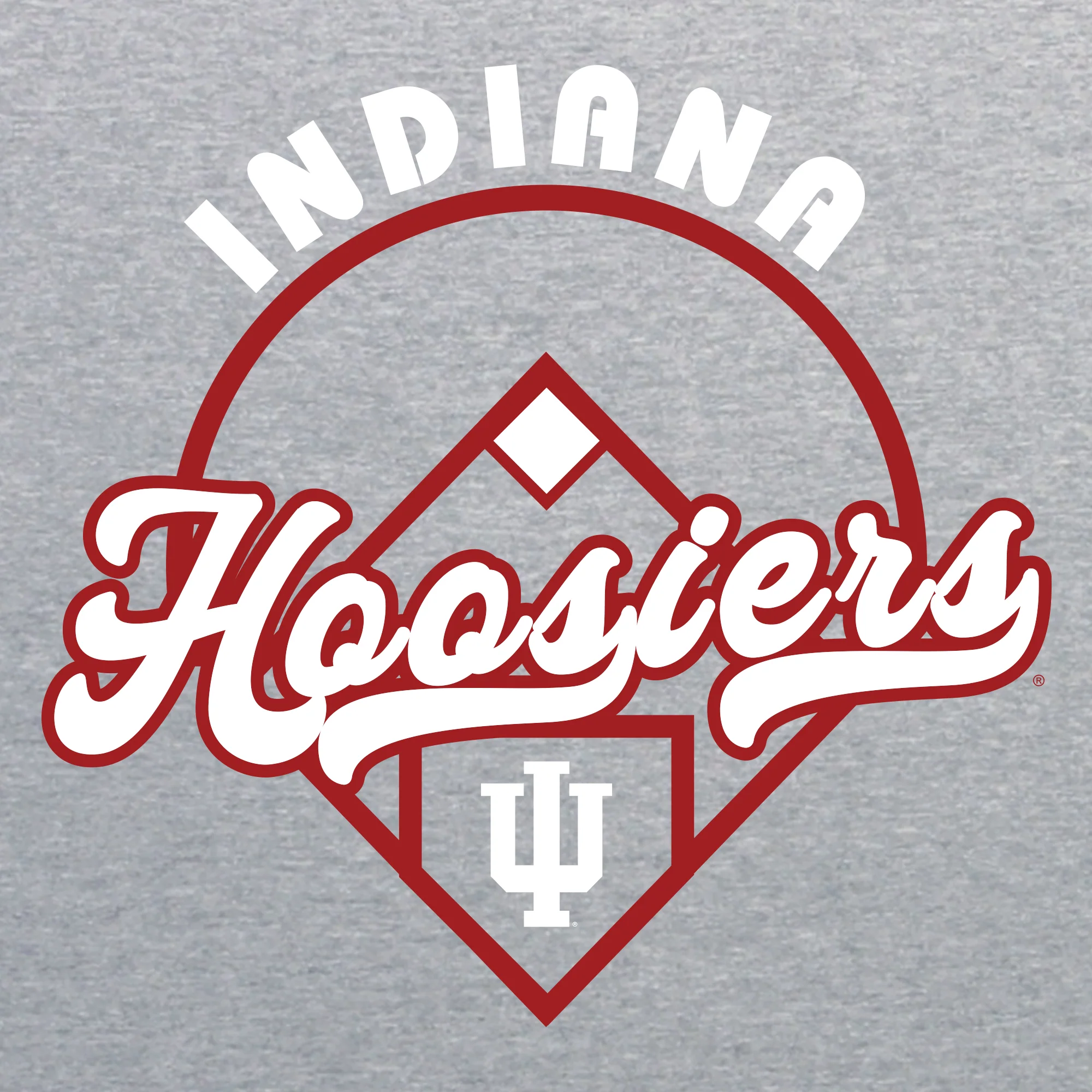 Indiana University Hoosiers Baseball Field T Shirt - Sport Grey - Image 2